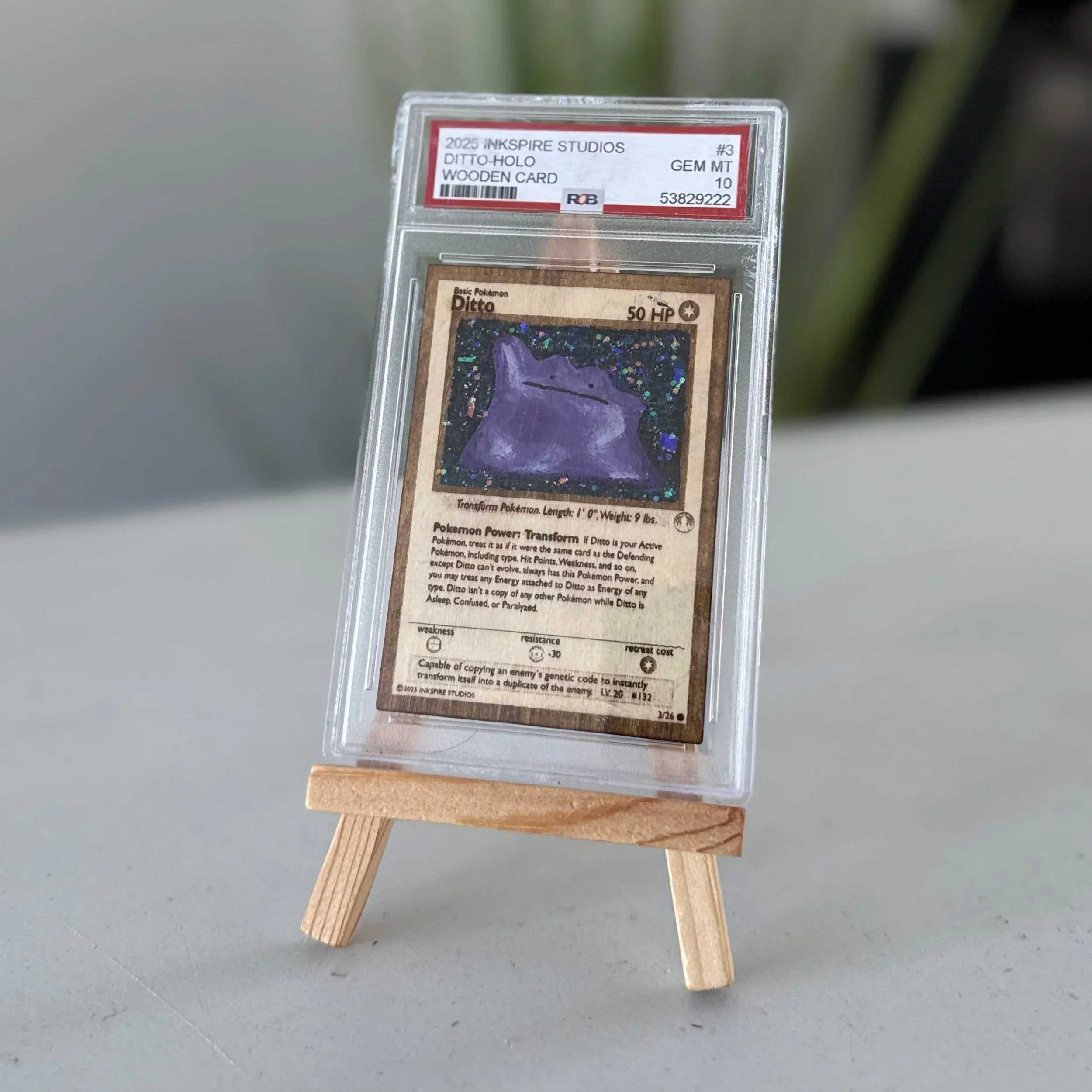 Ditto (3) Engraved Wooden TCG Card