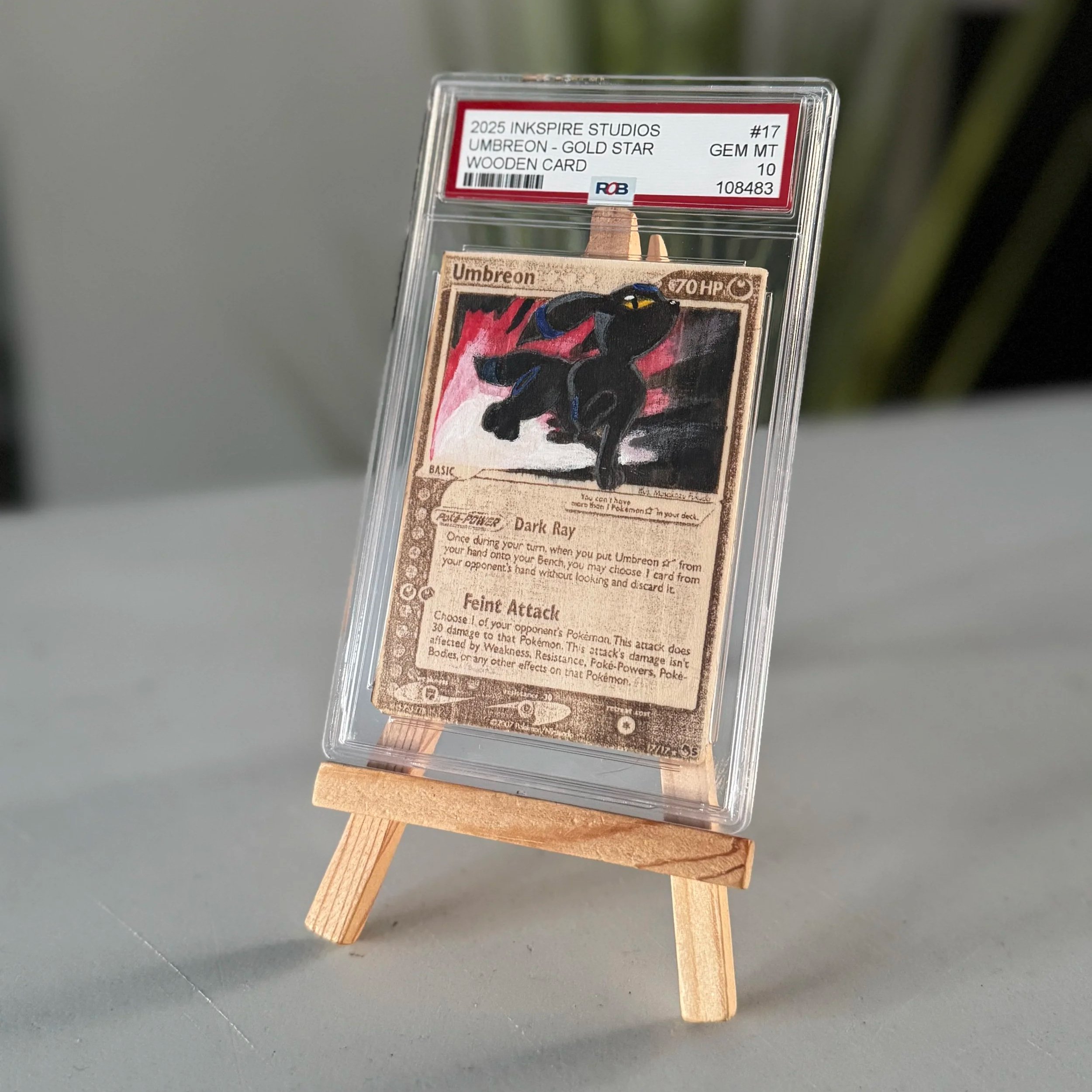 Umbreon (17) Engraved Wooden TCG Card