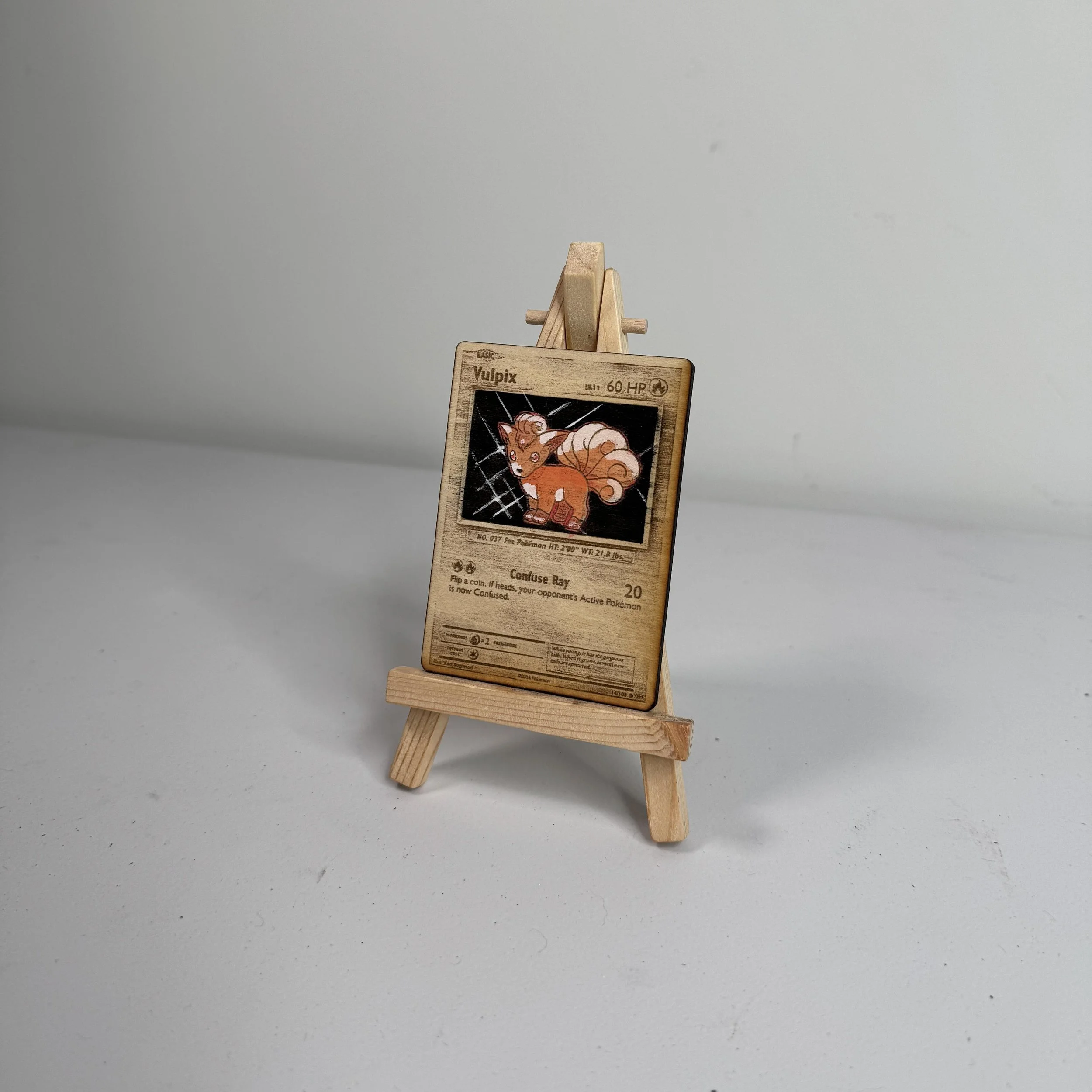 Vulpix (14) Engraved Wooden TCG Card