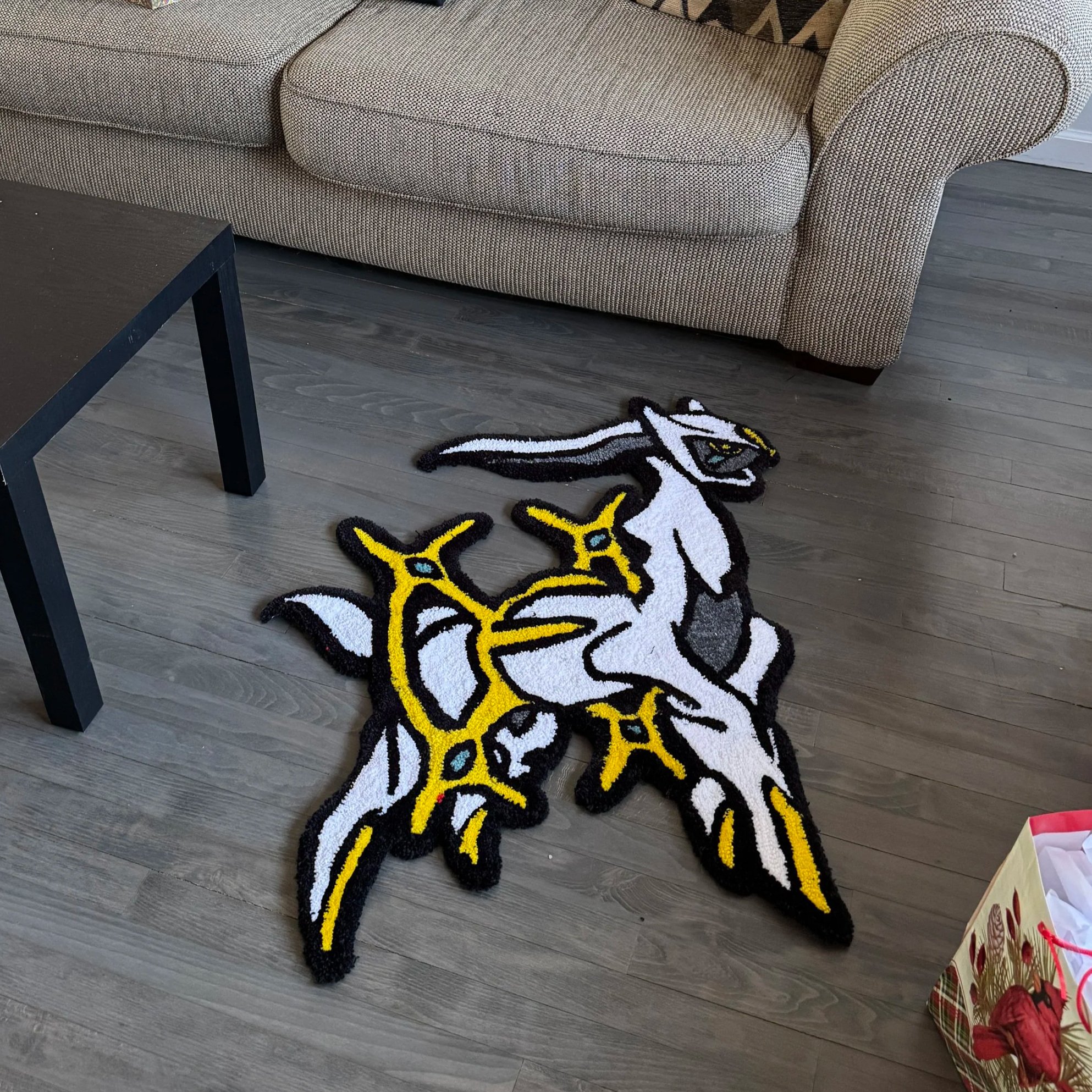 Arceus Handmade Pokemon Rug – 3ft x 3ft Acrylic Yarn