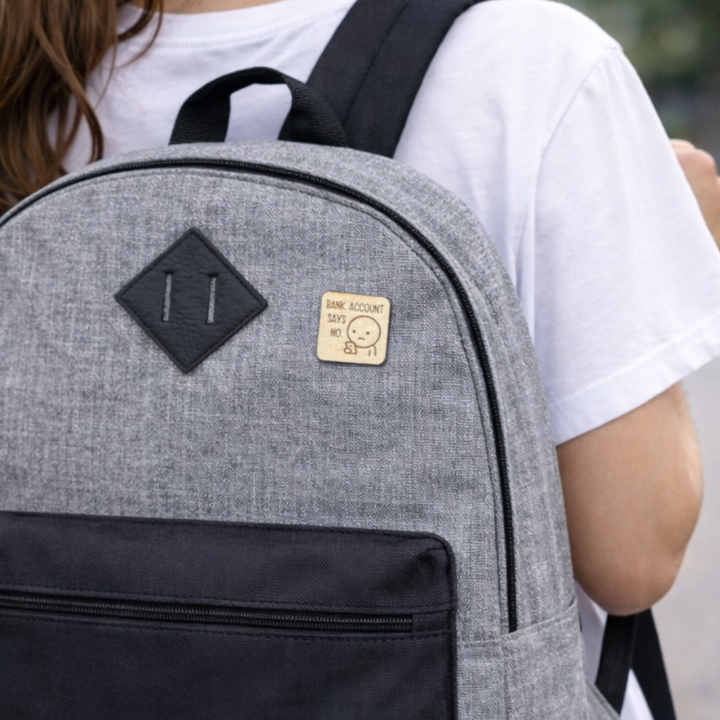 Little Guy: Bank Account Says No - Pin or Magnet