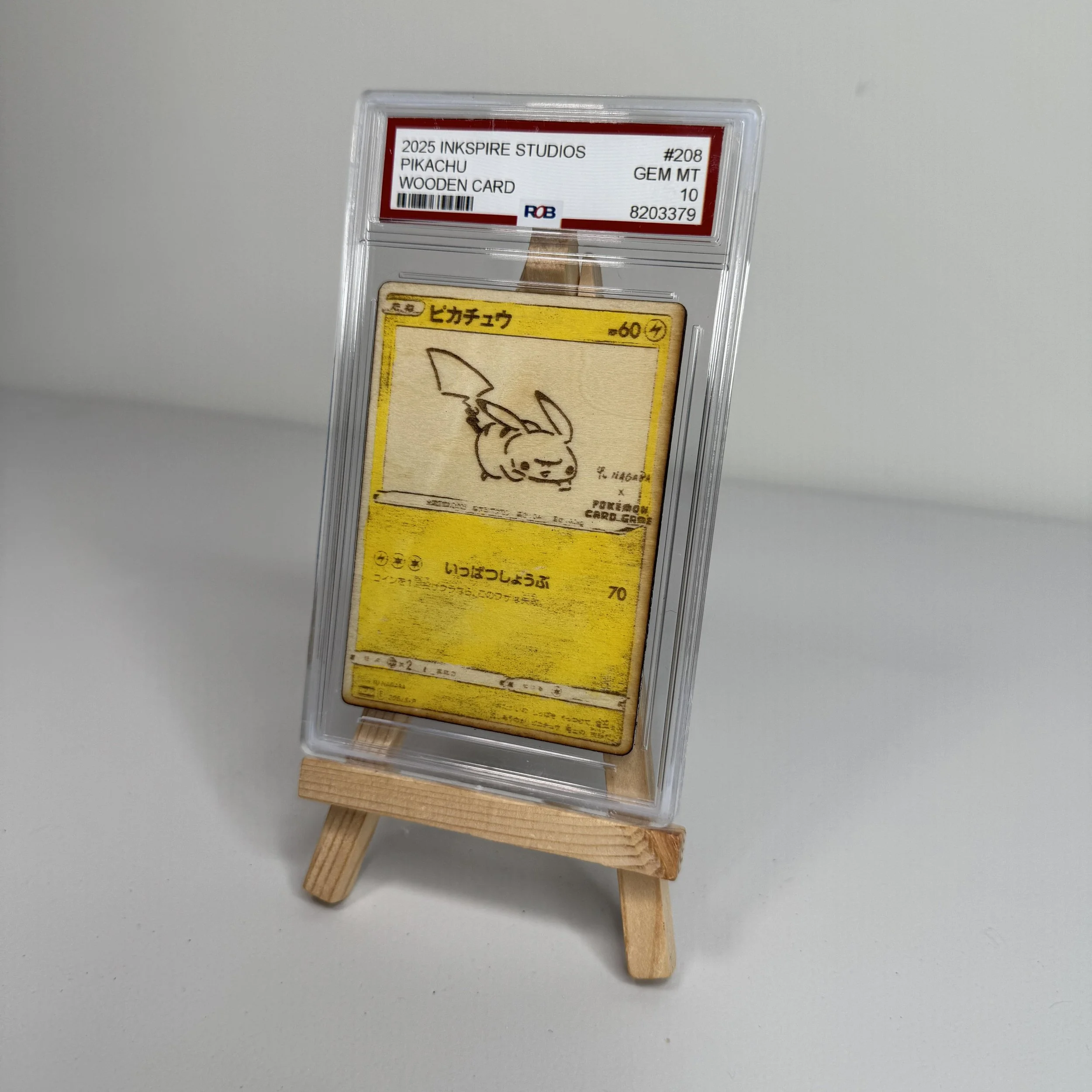 Pikachu (208) Engraved Wooden TCG Card