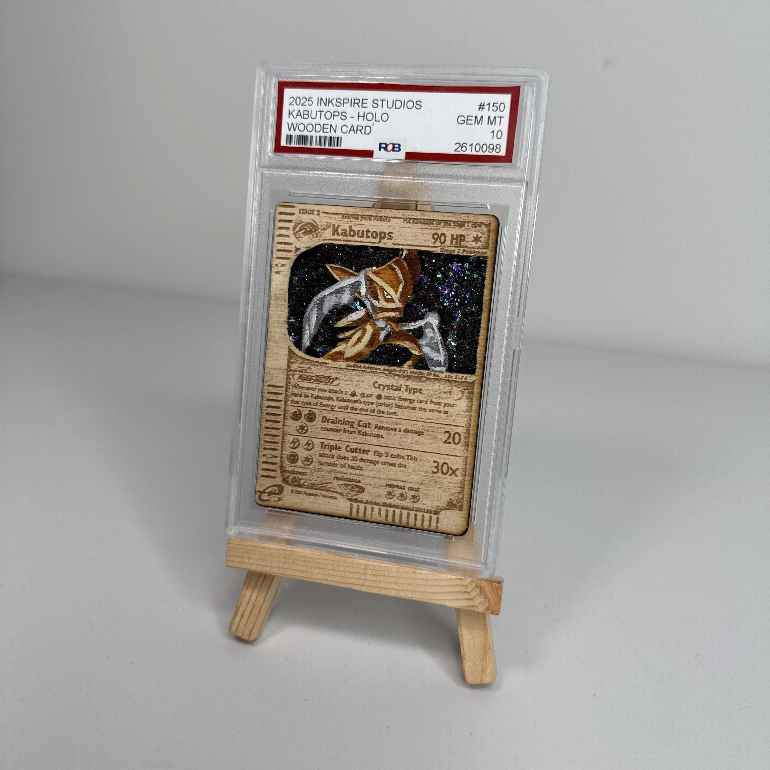 Kabutops (150) Engraved Wooden TCG Card
