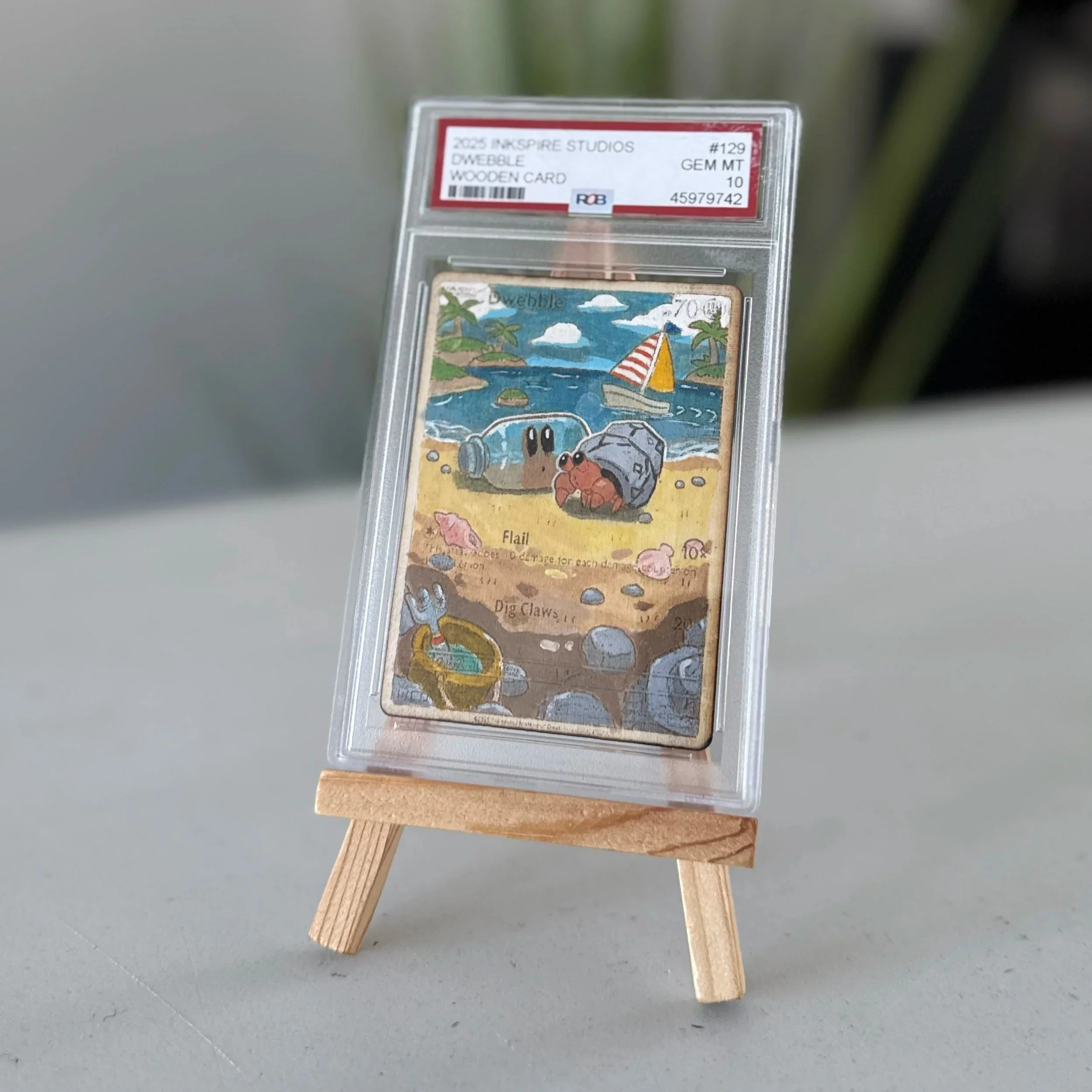 Dwebble (129) Engraved Wooden TCG Card