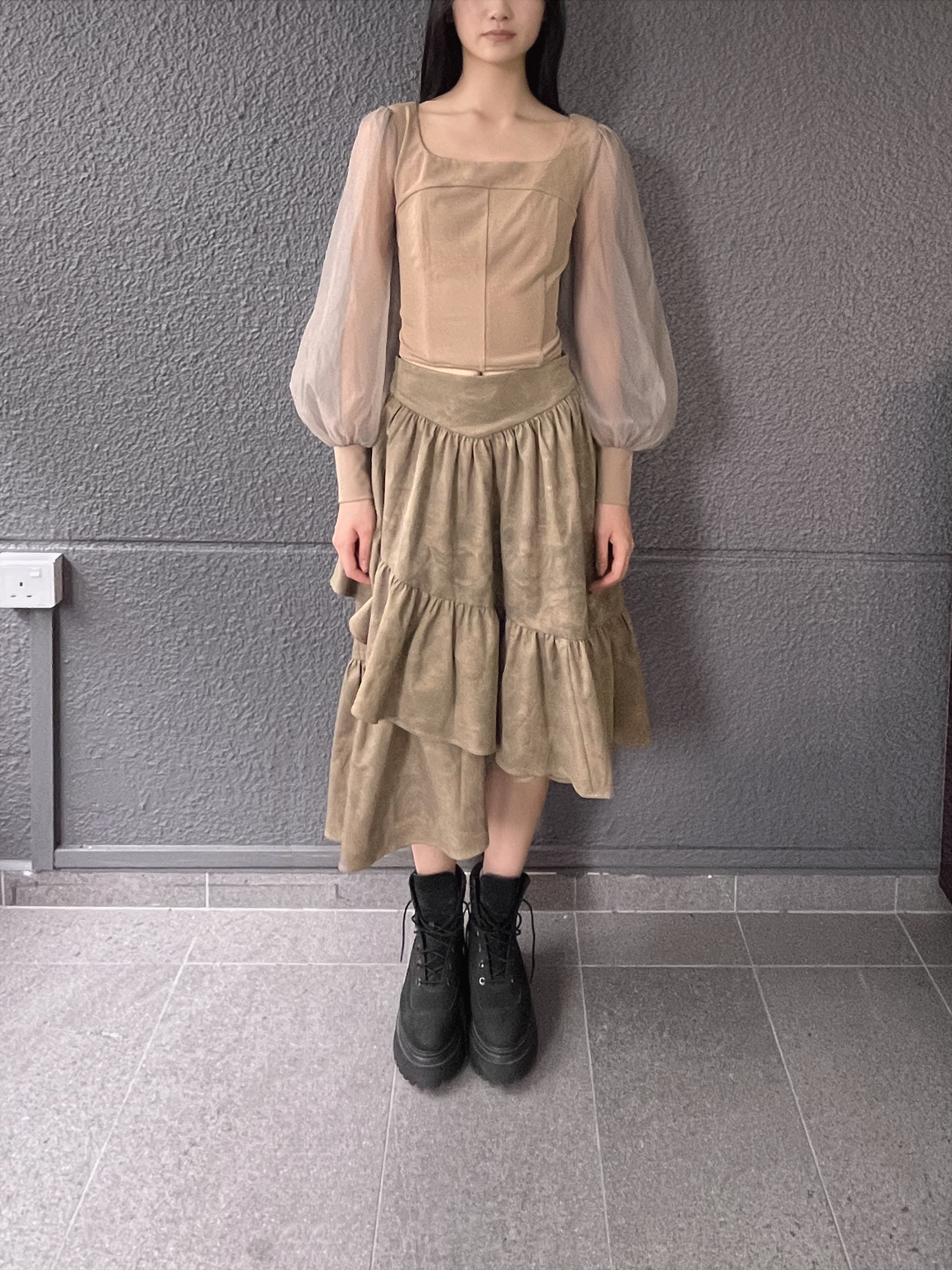 09.09 25 - Arcadia Top + Akiva Skirt Khaki Front.png (Copy)