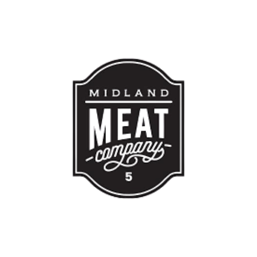 Logo with the text "Holland Meat" in black and gray on a black background.