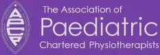 Logo for The Association of Paediatric Chartered Physiotherapists with purple background and emblem.
