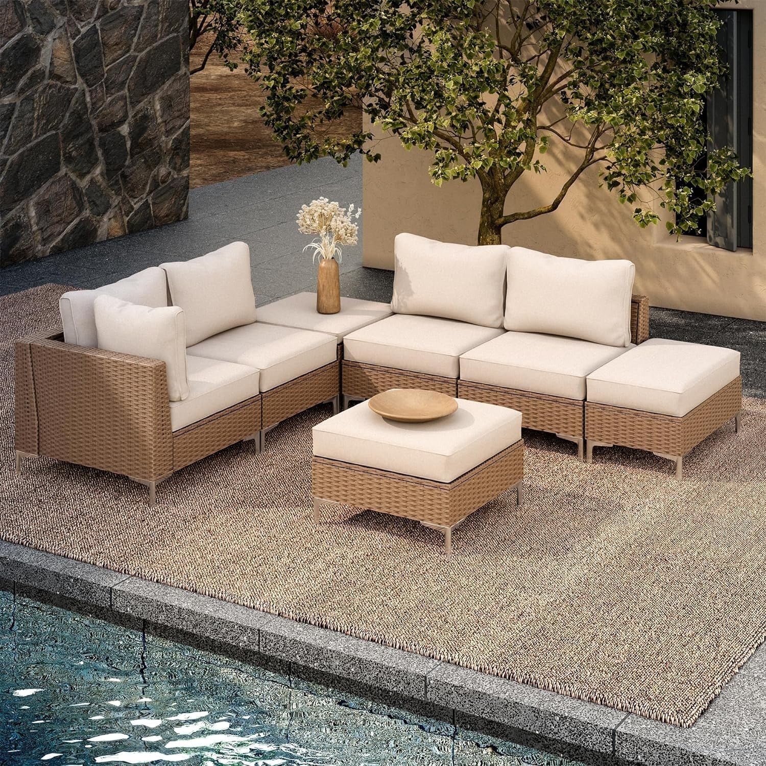 LAUSAINT HOME 7 Pieces Patio Furniture Set 