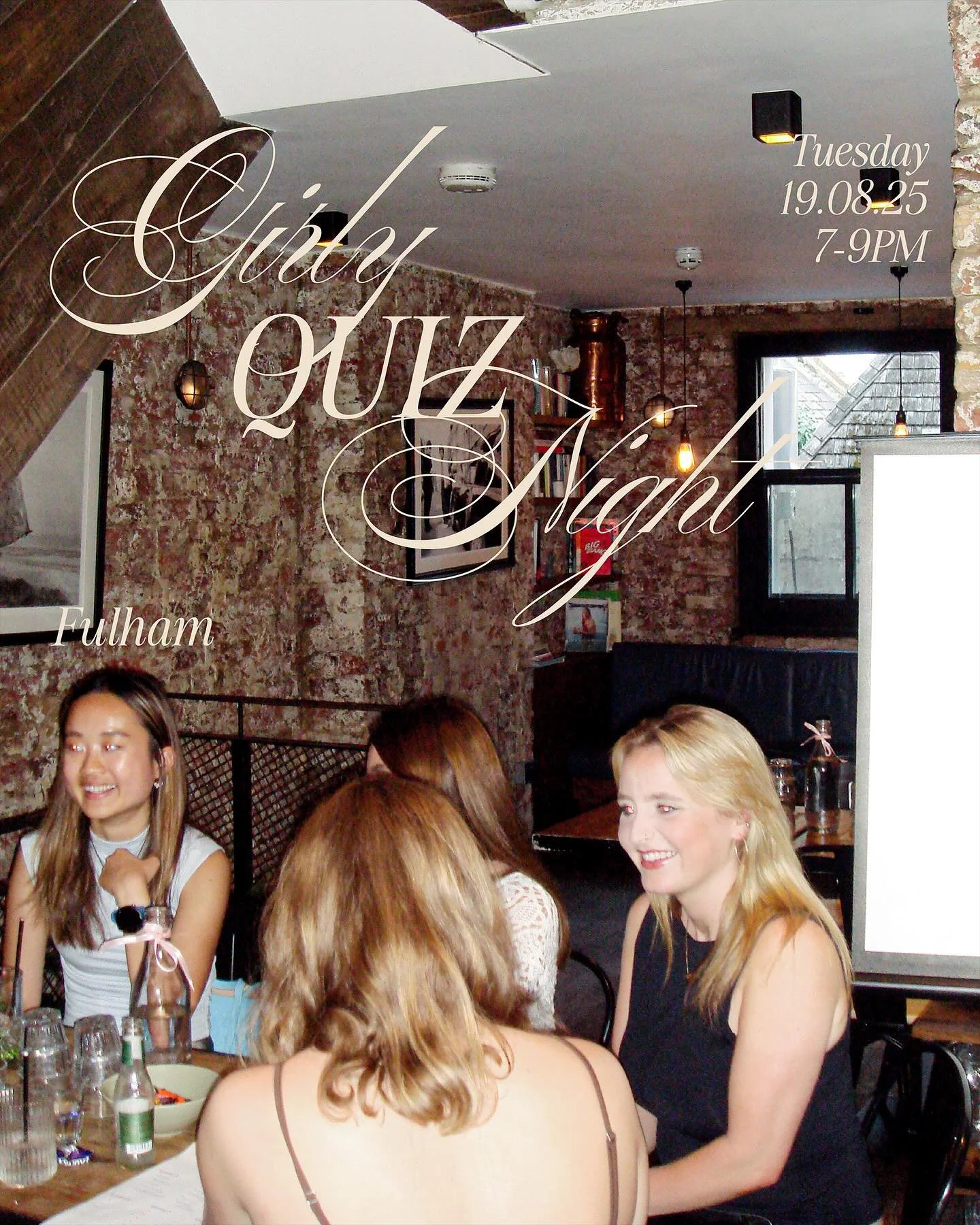 We are back hosting our monthly girly quiz night! Final tickets remaining girls &ndash; grab them soon to avoid disappointment. Prize is for the winning team, of course!!