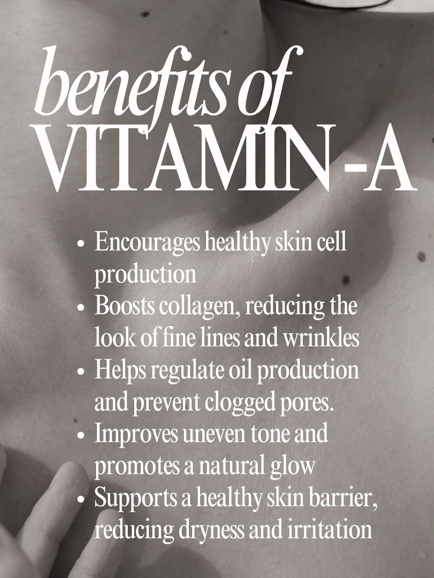 Vitamin A is a true multitasker&mdash;supporting clear, radiant skin and overall wellness. ✨ 

From boosting cell renewal and collagen to strengthening immunity and protecting vision, it&rsquo;s a glow-getter inside and out. 

How do you get your dai