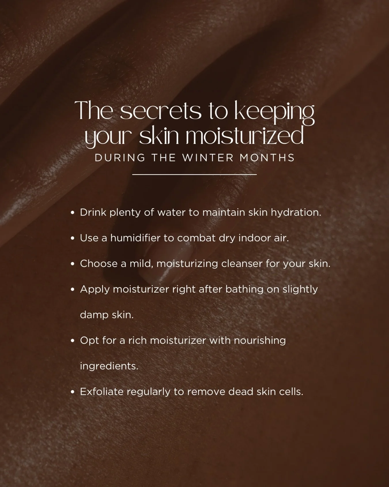 Cold temps, warm glow ✨

Hydrated skin is your winter essential.