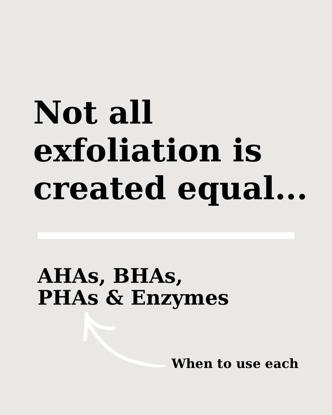 Not all exfoliants are created equal&hellip; and that&rsquo;s a good thing 🤍

AHAs, PHAs, enzymes&hellip; they each work differently, penetrate at different depths, and target different concerns. What&rsquo;s brightening for one person could be too 