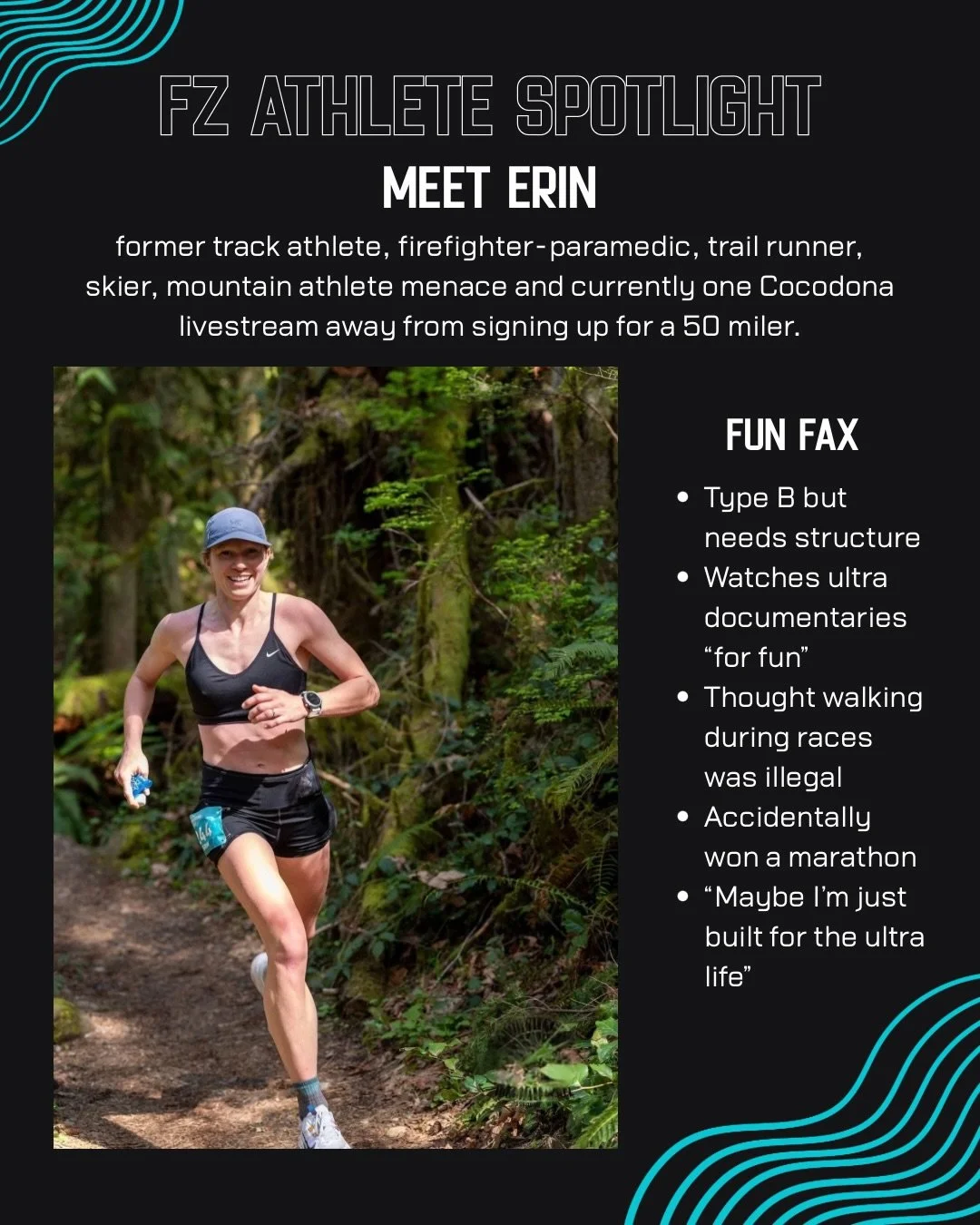 ATHLETE SPOTLIGHT: @erin_konz 

Erin is the kind of athlete FlowZone was built for.

Former track athlete. Firefighter-paramedic. Mountain athlete menace.

Before FlowZone, she already had the athletic background from college track. 
She just didn&rs