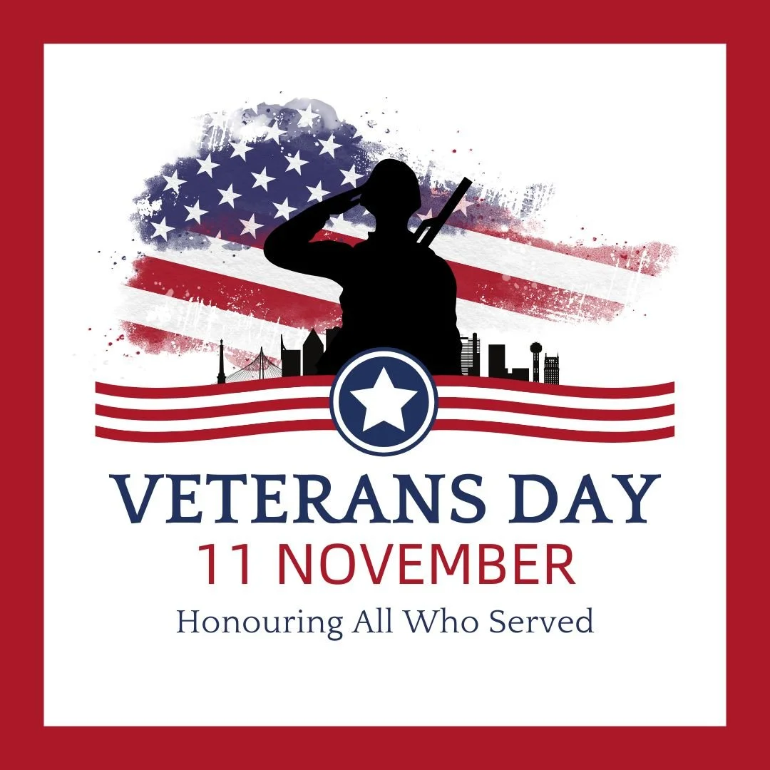 Honoring Those Who Served 🇺🇸
Today, on Veterans Day, we pause to honor the brave men and women who have served our country with courage, dedication, and sacrifice.
To our veterans: Thank you for your service. Thank you for protecting our freedoms. 
