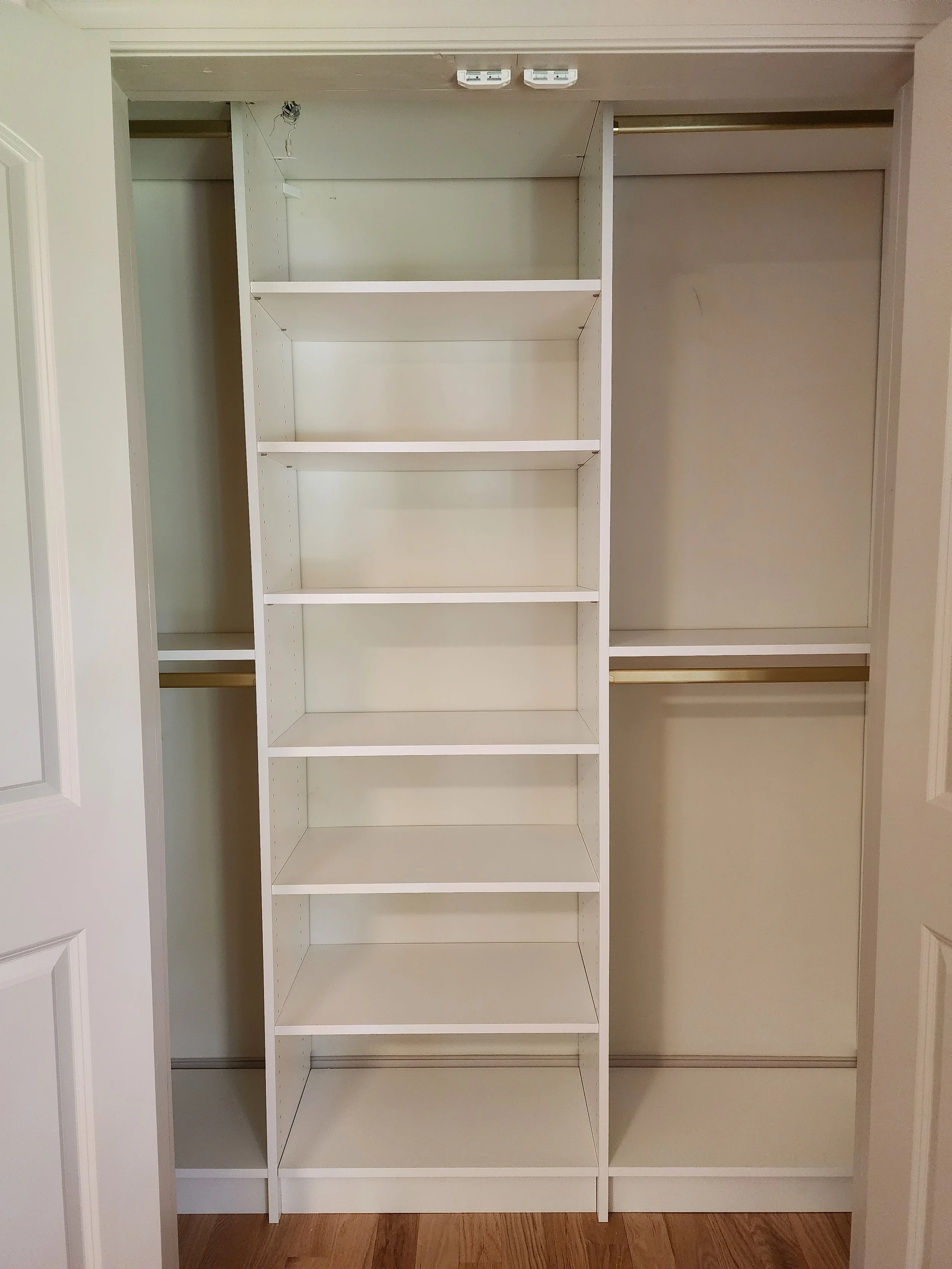 Reach-In Closet, Brushed Brass rods
Rockaway, NJ