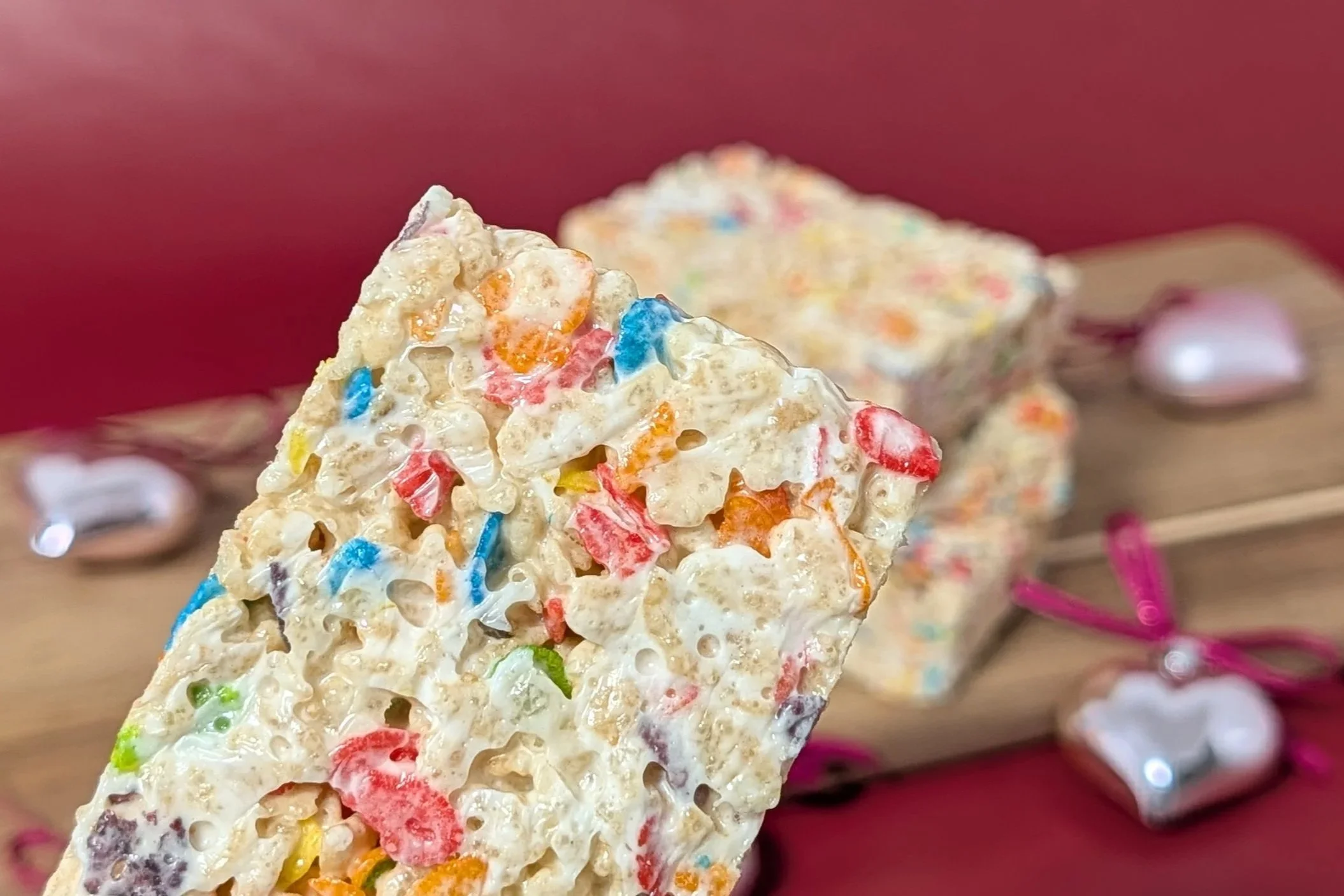 Close up of rice krispy treats