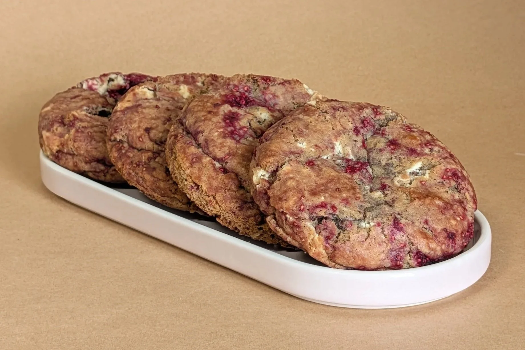 Raspberry White Chocolate Cookies - 4 Cookies Gift Box