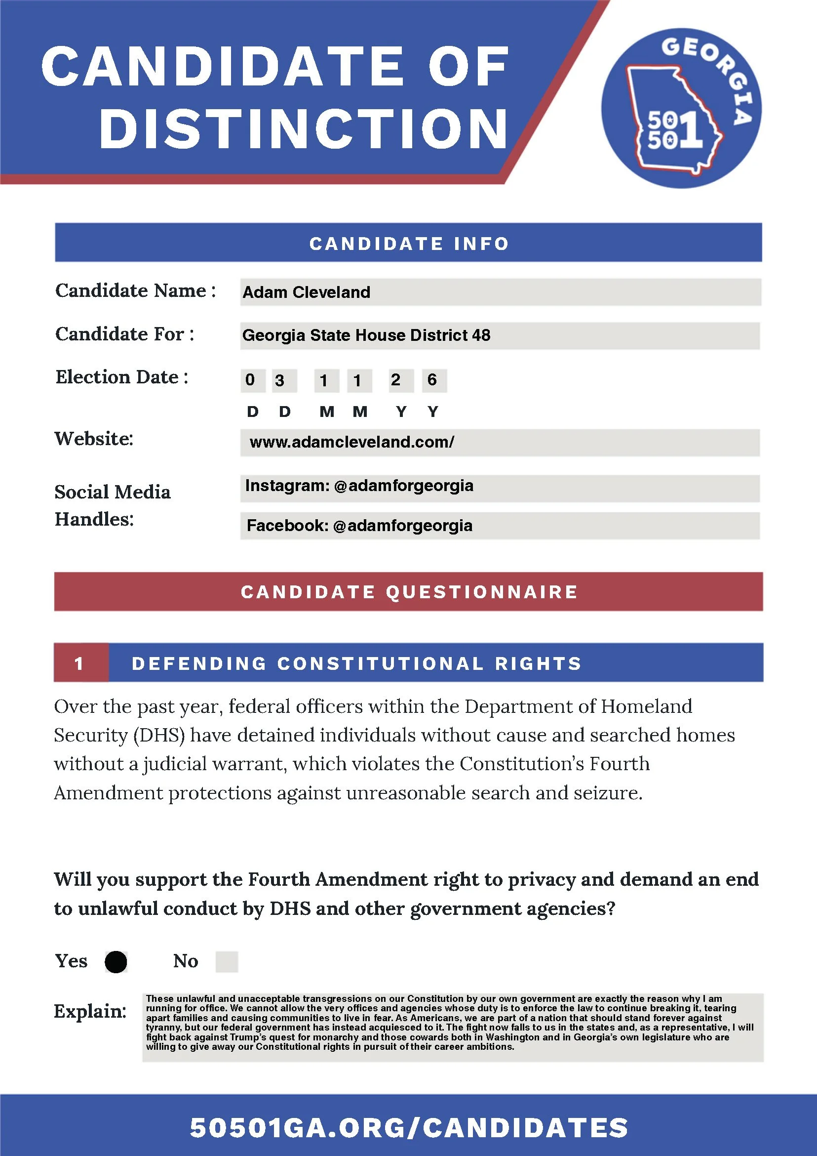 Candidate Info and Question 1. Visit text below images for text version.