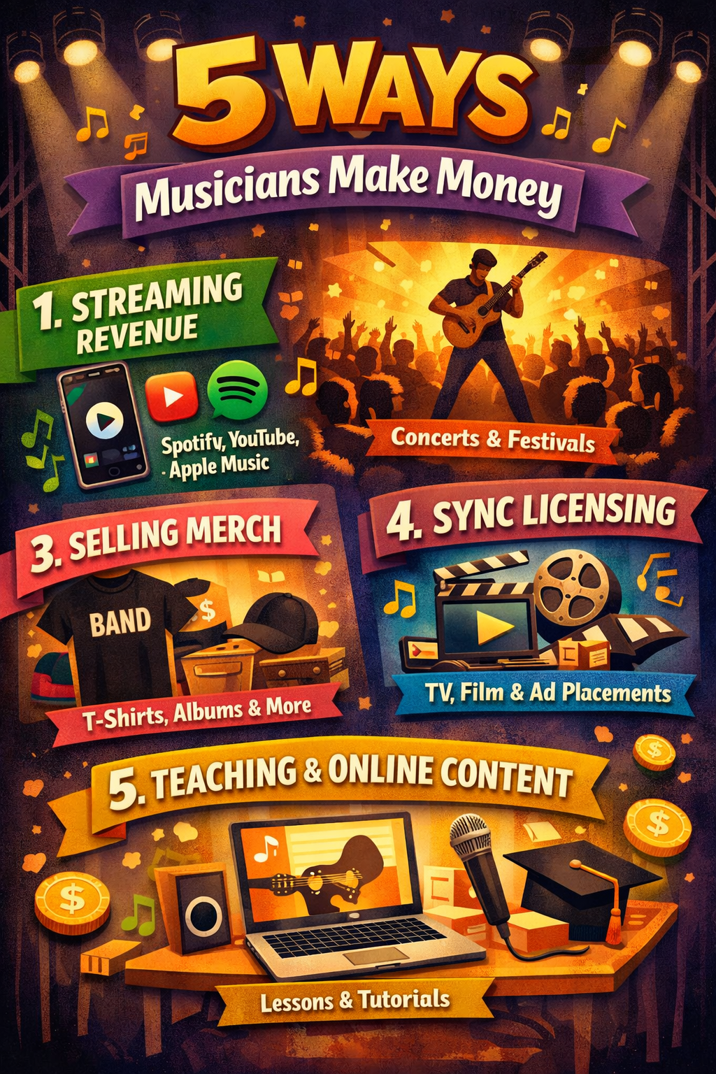 Top 5 ways musicians can make an income