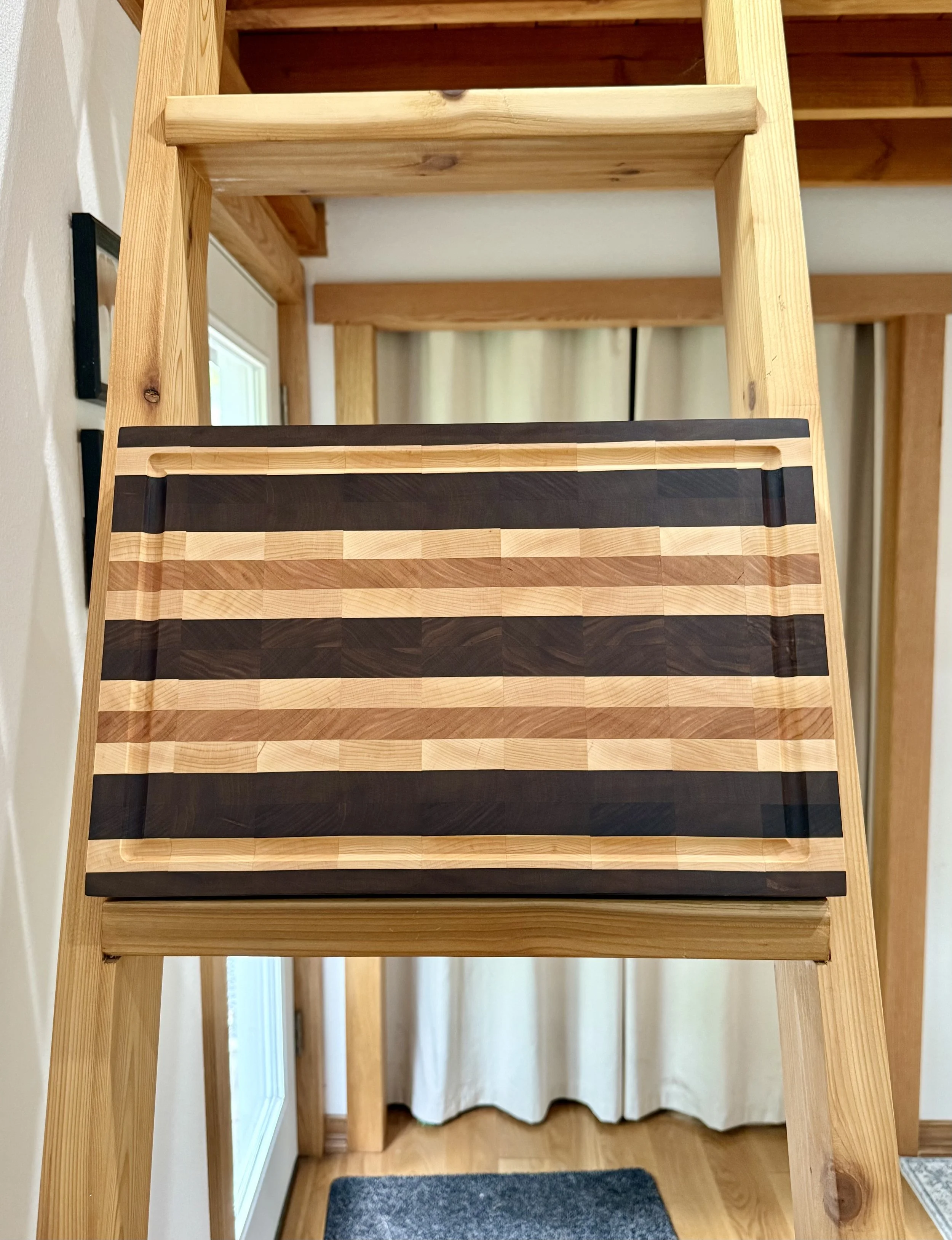 Walnut, Maple & Cherry End-Grain Cutting Board