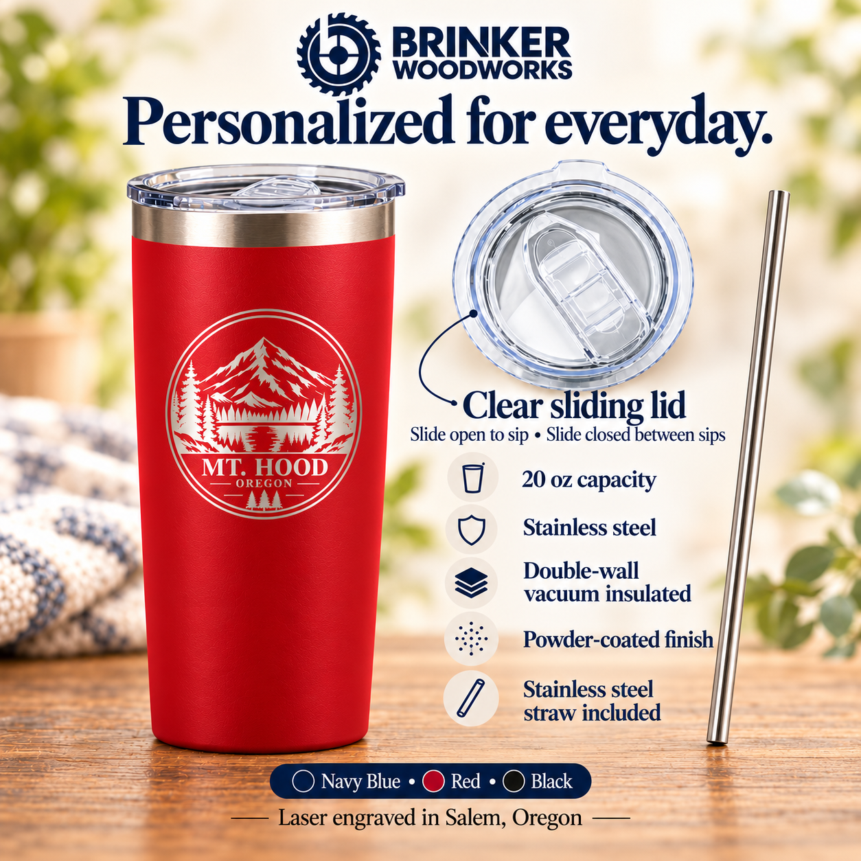 Personalized red tumbler with clear sliding lid.png