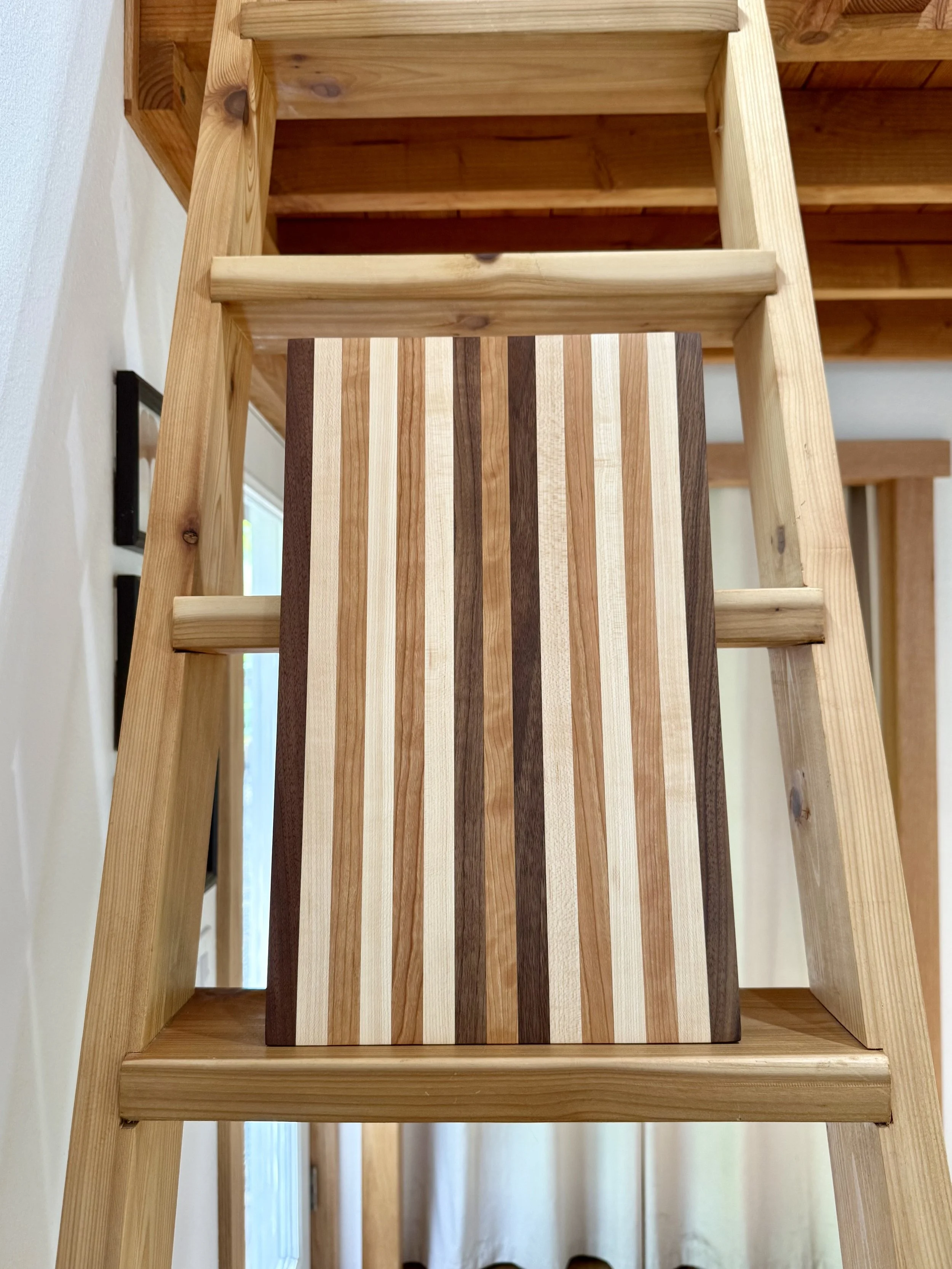 Handmade Walnut, Maple & Cherry Edge Grain Cutting Board