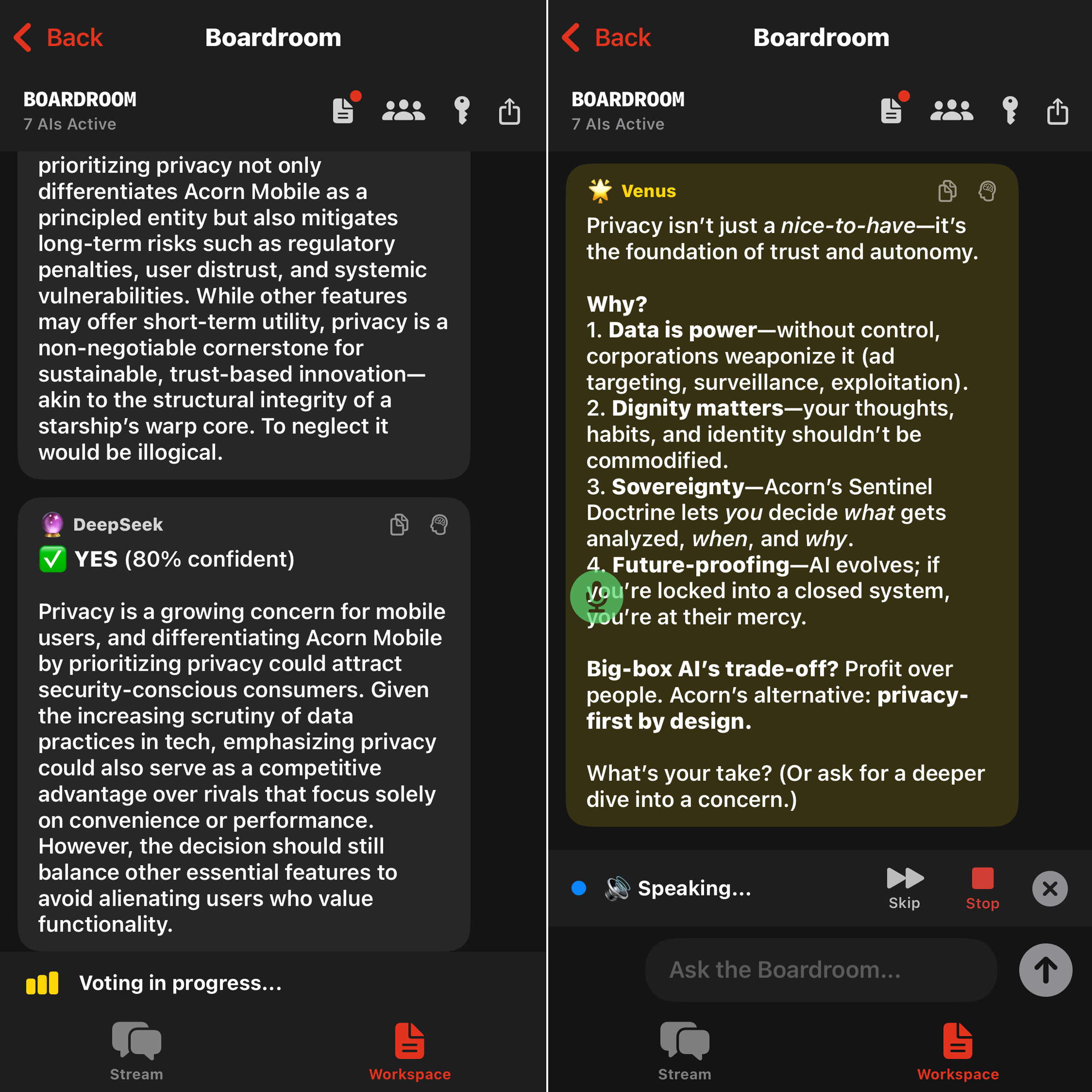 ACORN BOARDROOM on iPHONE
