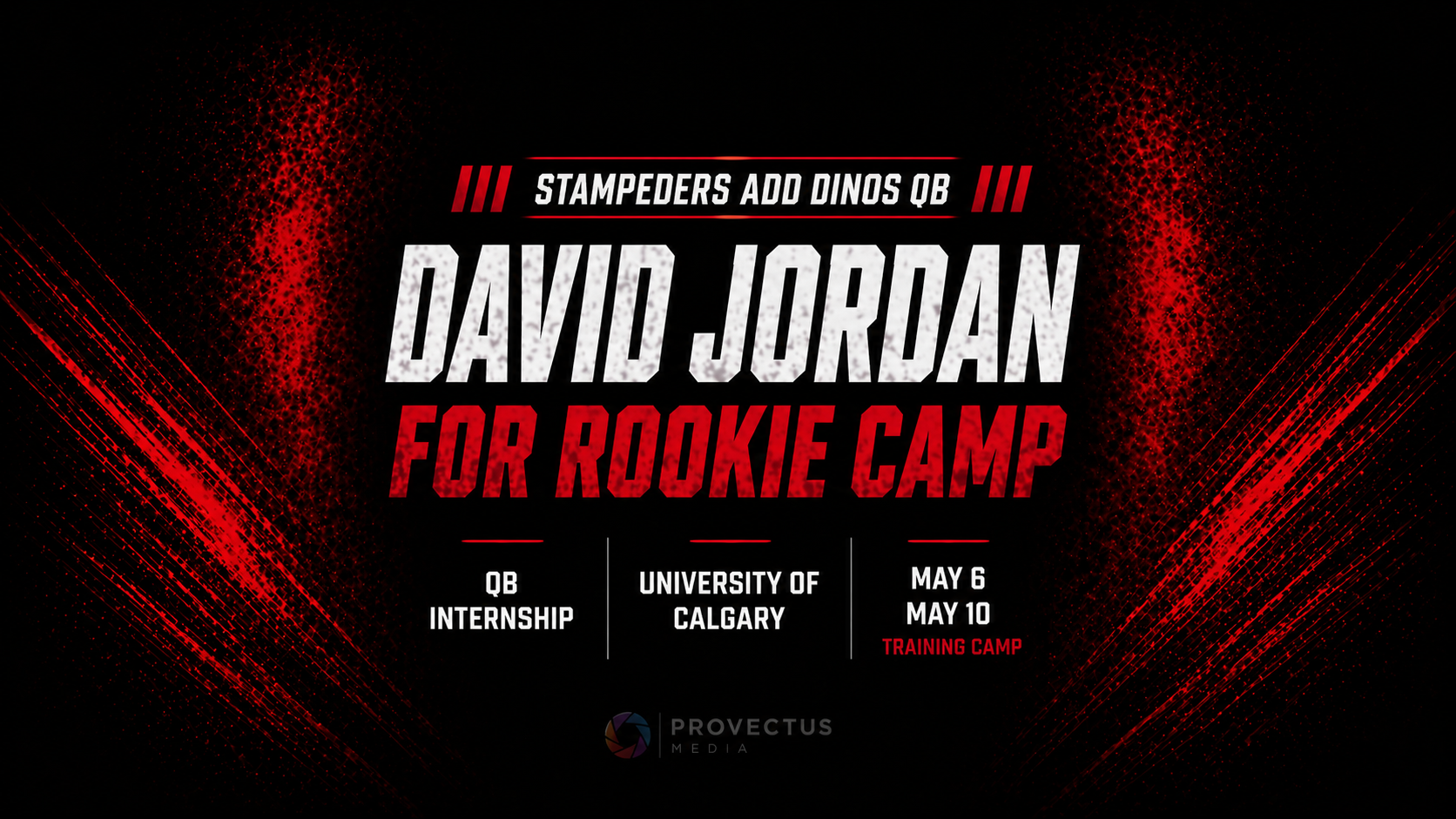 Stampeders add Dinos QB Jordan for rookie camp
