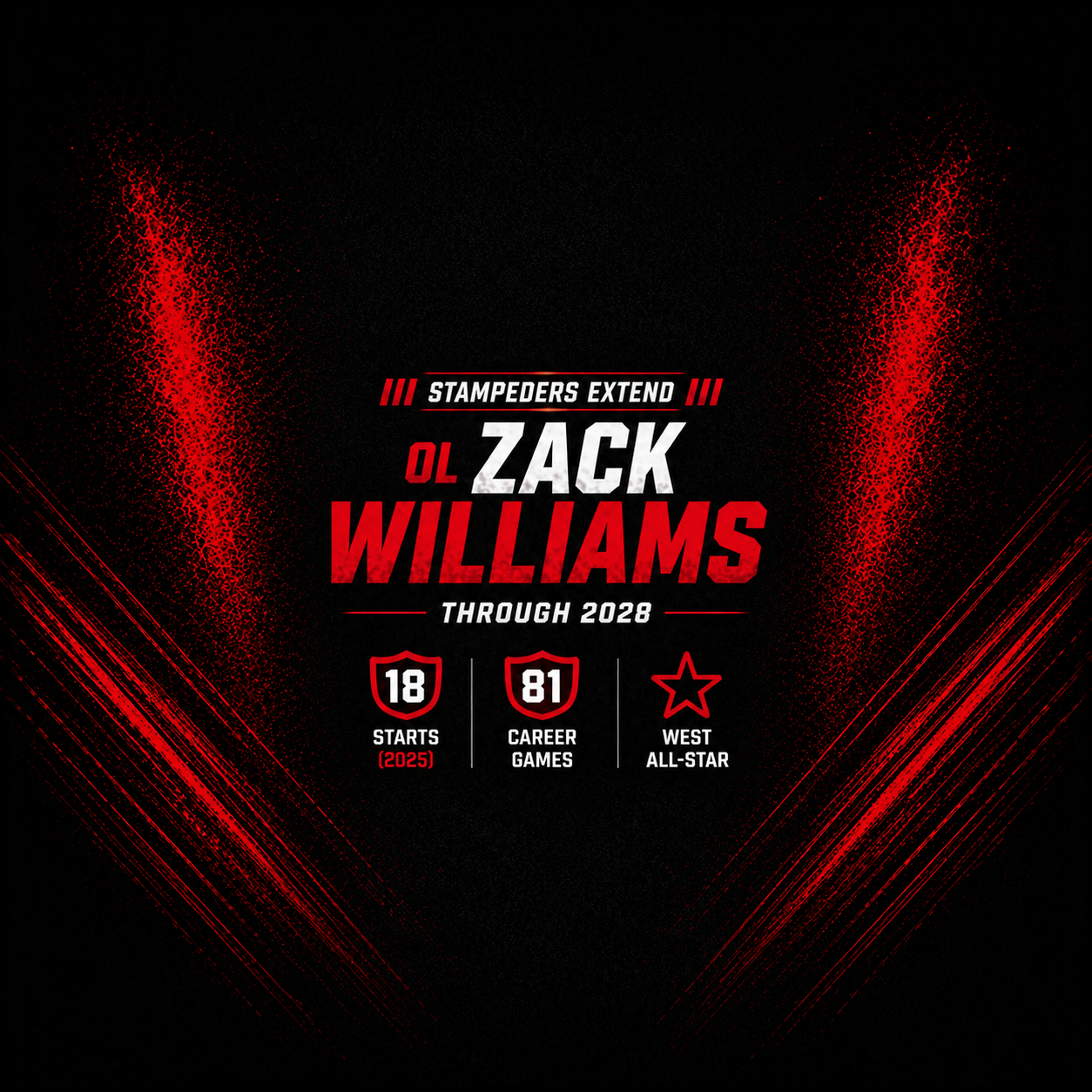 Stampeders extend OL Zack Williams through 2028