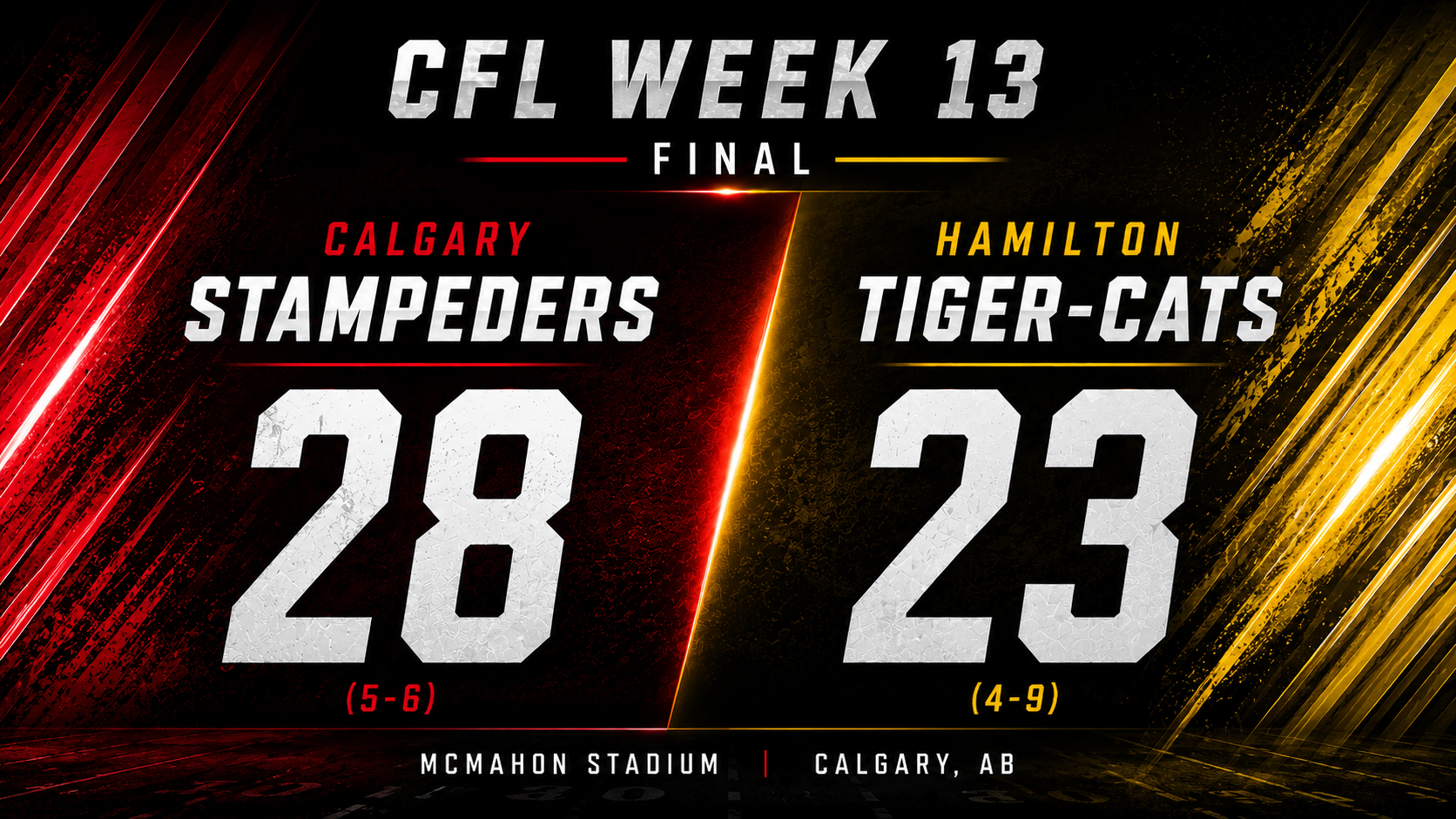 Love Finds a Way, Mills Delivers as Stampeders Rally Past Tiger-Cats 28-23