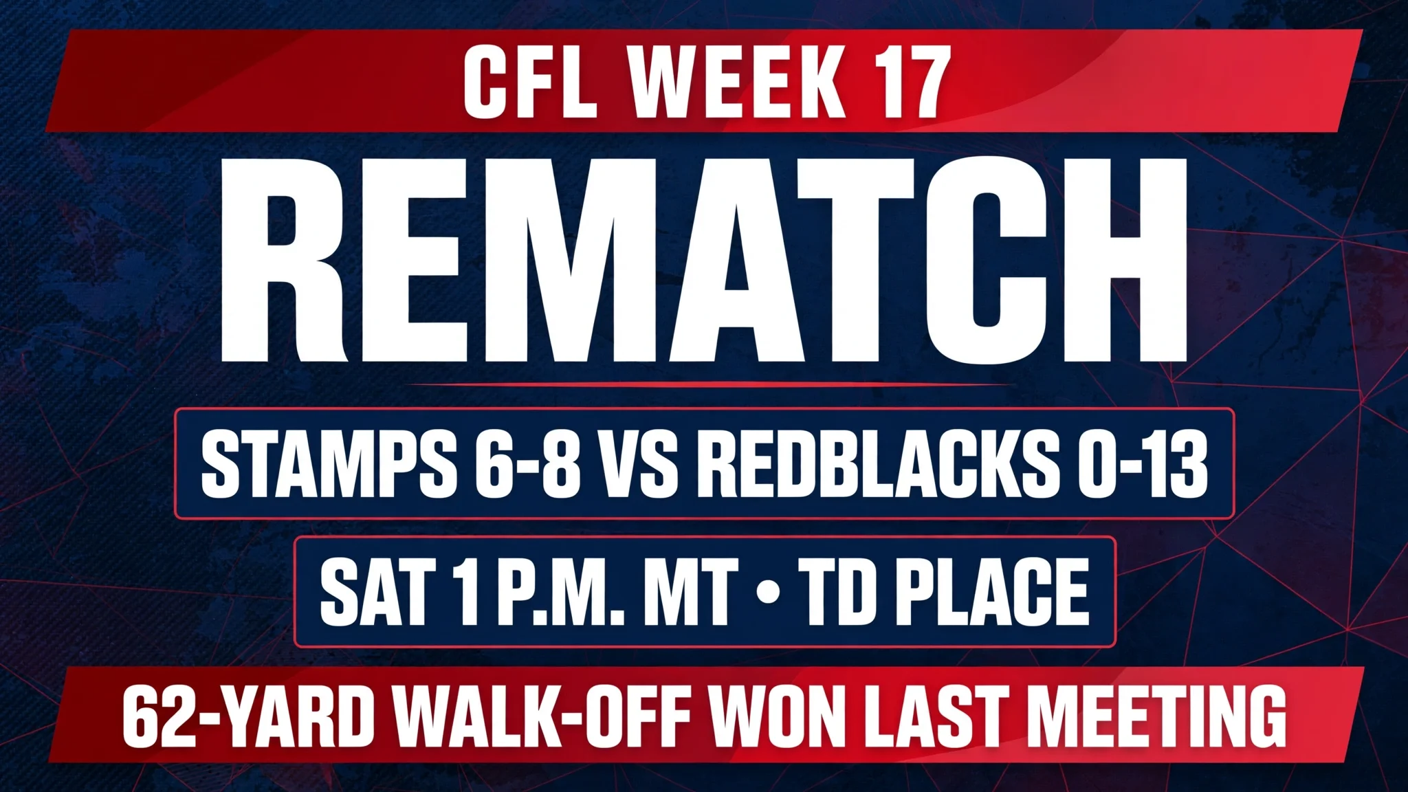 Stampeders head to Ottawa for rematch after Paredes' walk-off heroics