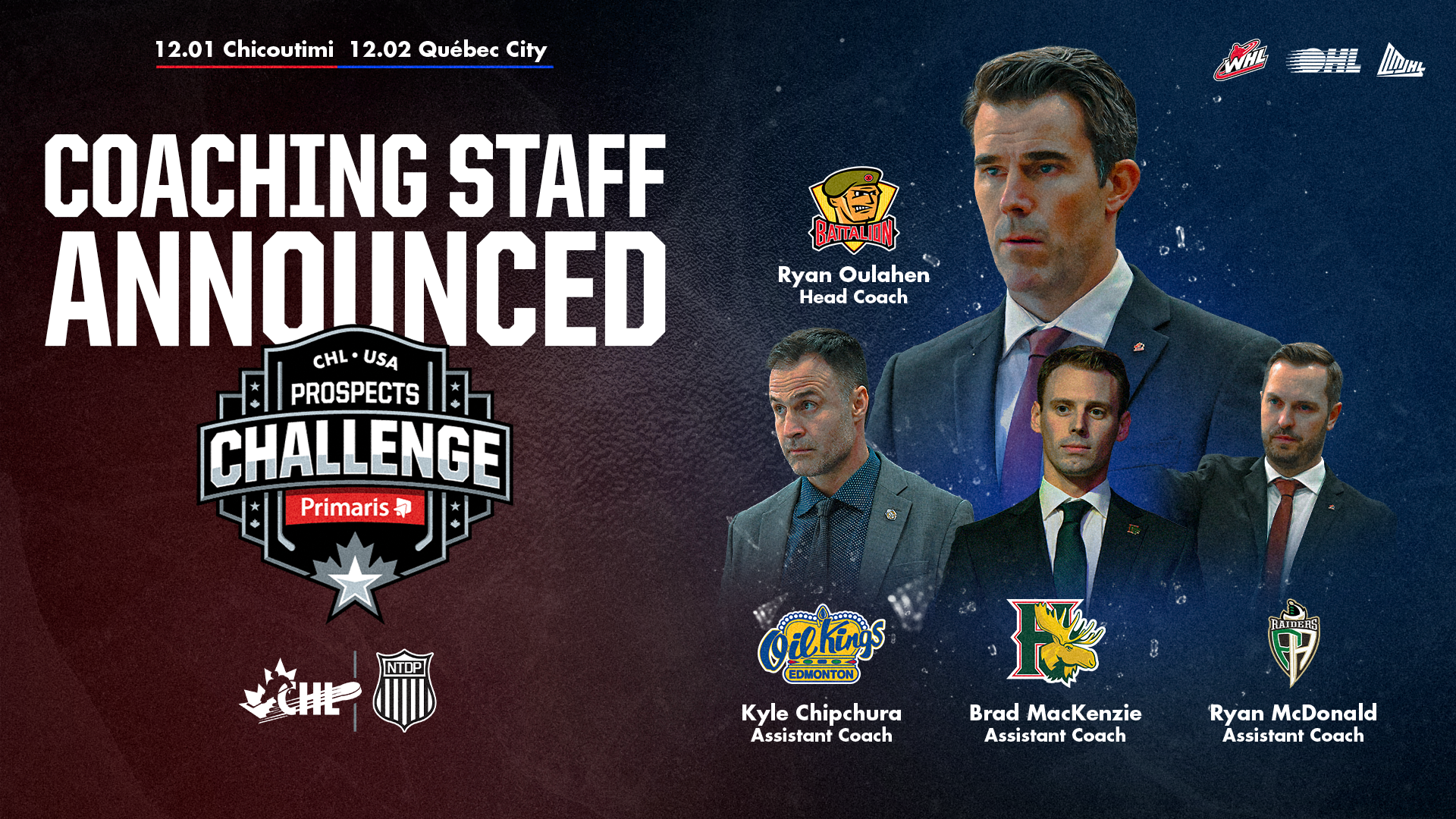 Team CHL names staff for 2026 USA Prospects Challenge