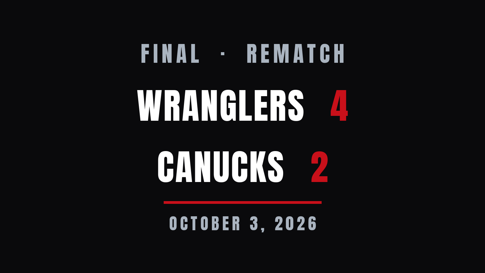 Hurtig scores twice as Wranglers beat Canucks 4-2 in rematch