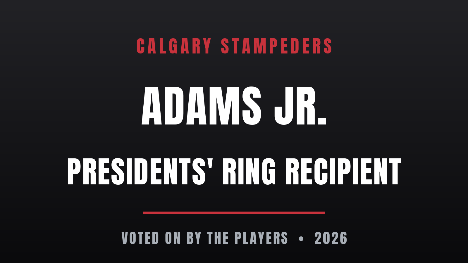 Adams Jr. named Presidents' Ring recipient