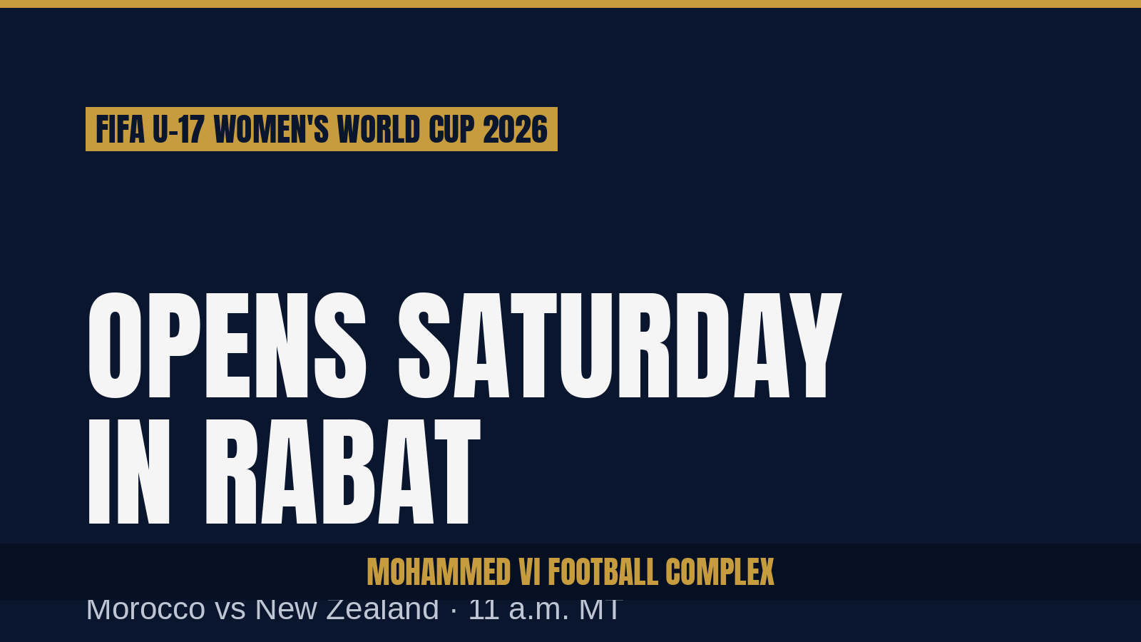 FIFA U-17 Women’s World Cup opens Saturday in Rabat