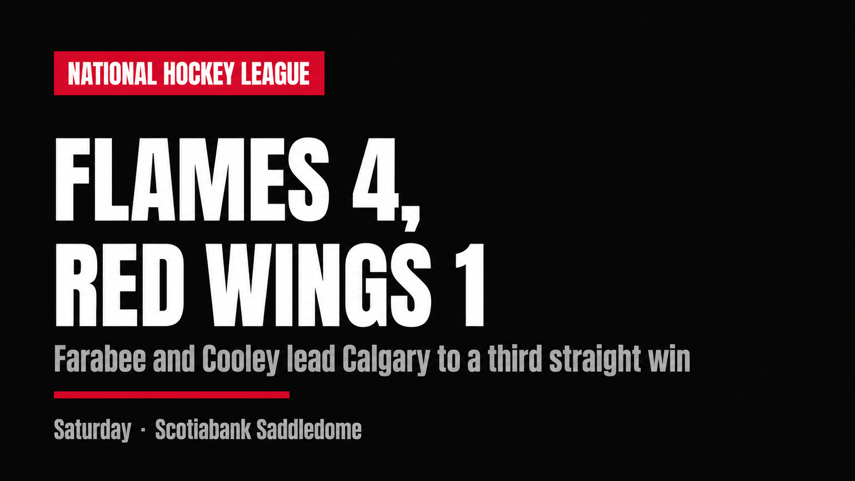 Flames beat Red Wings 4-1 for third straight win