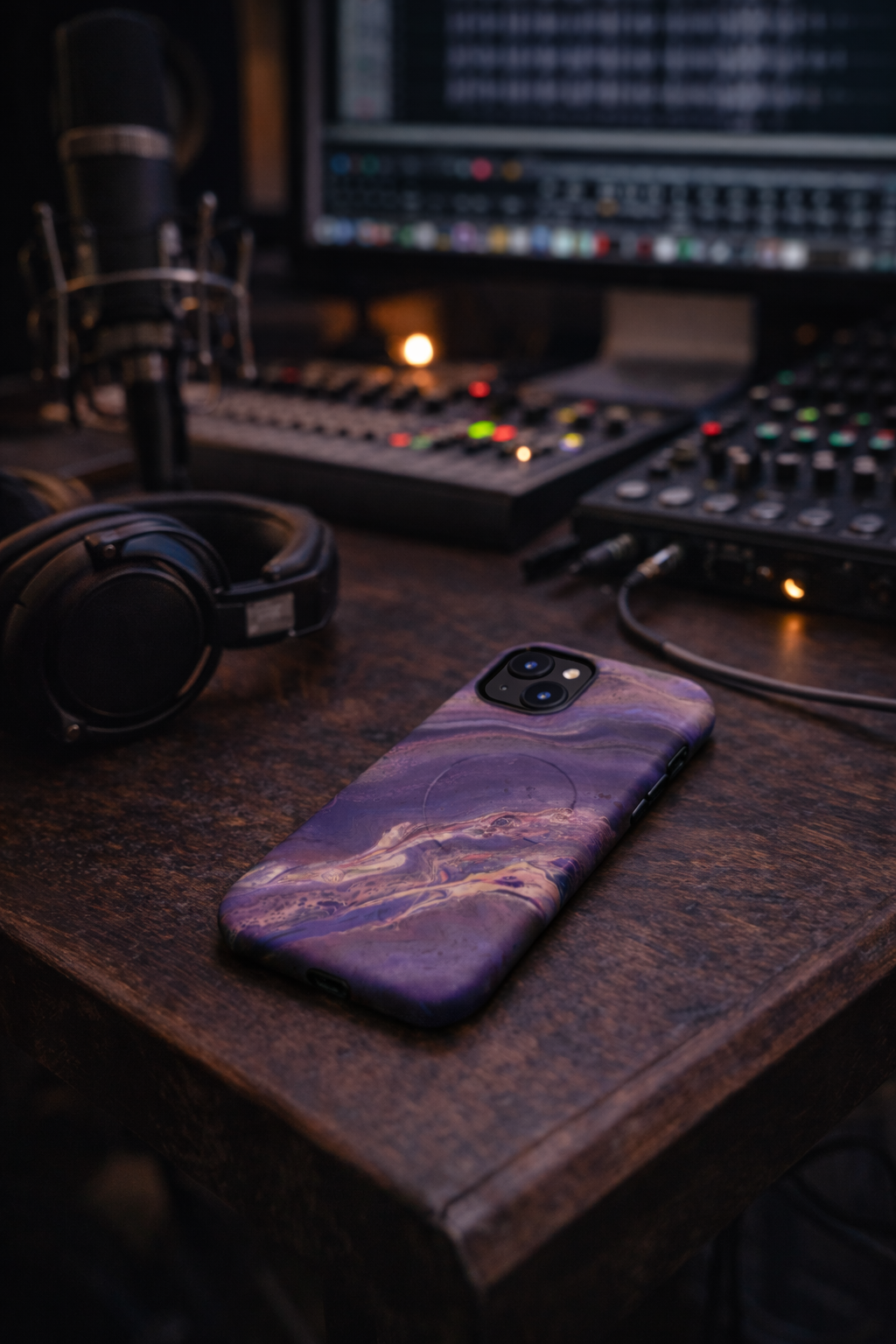 Violet Current - Abstract Art iPhone Case MagSafe® tough Protection