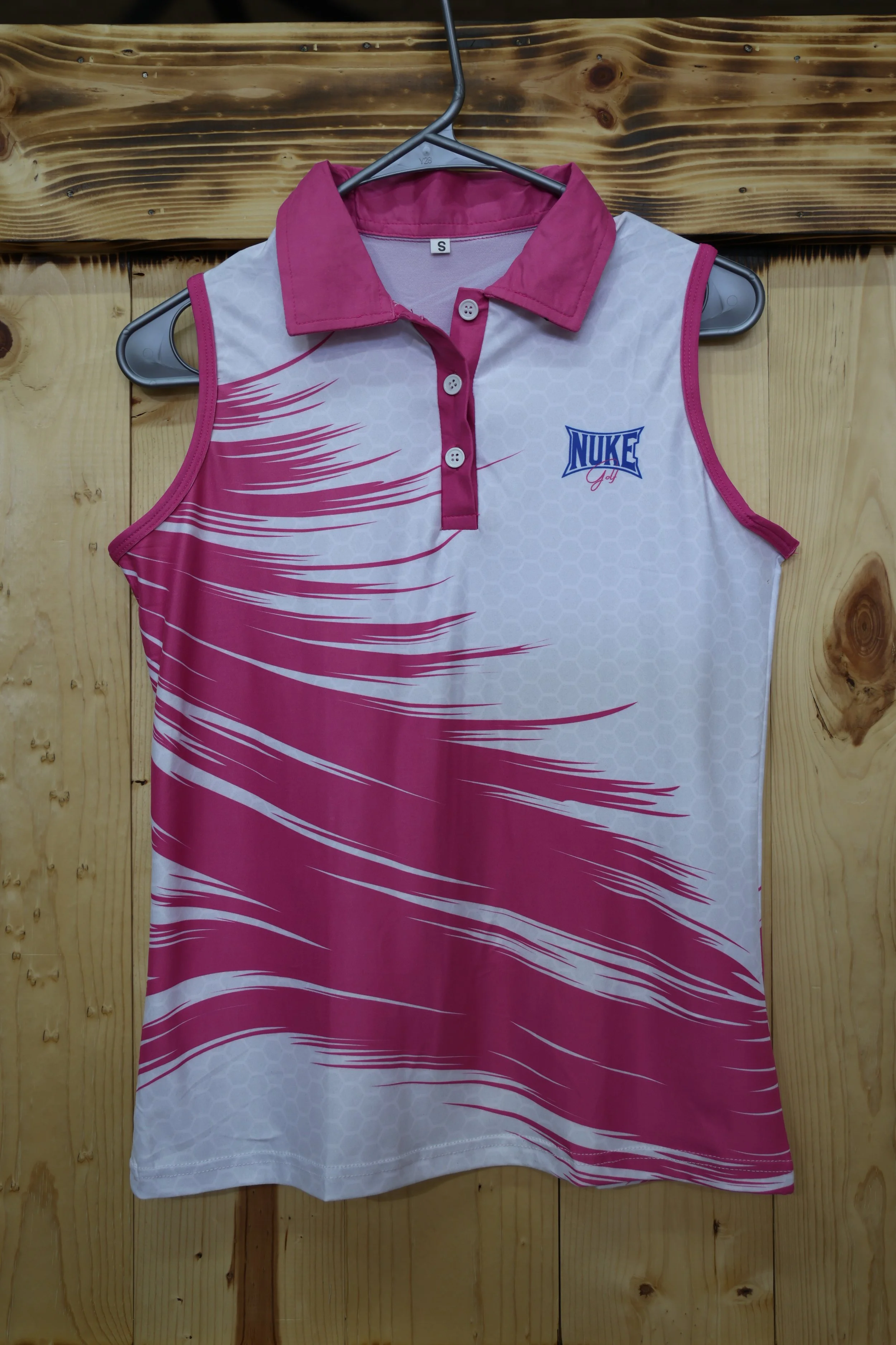Pink Women's Golf Collared Polo Tank Top