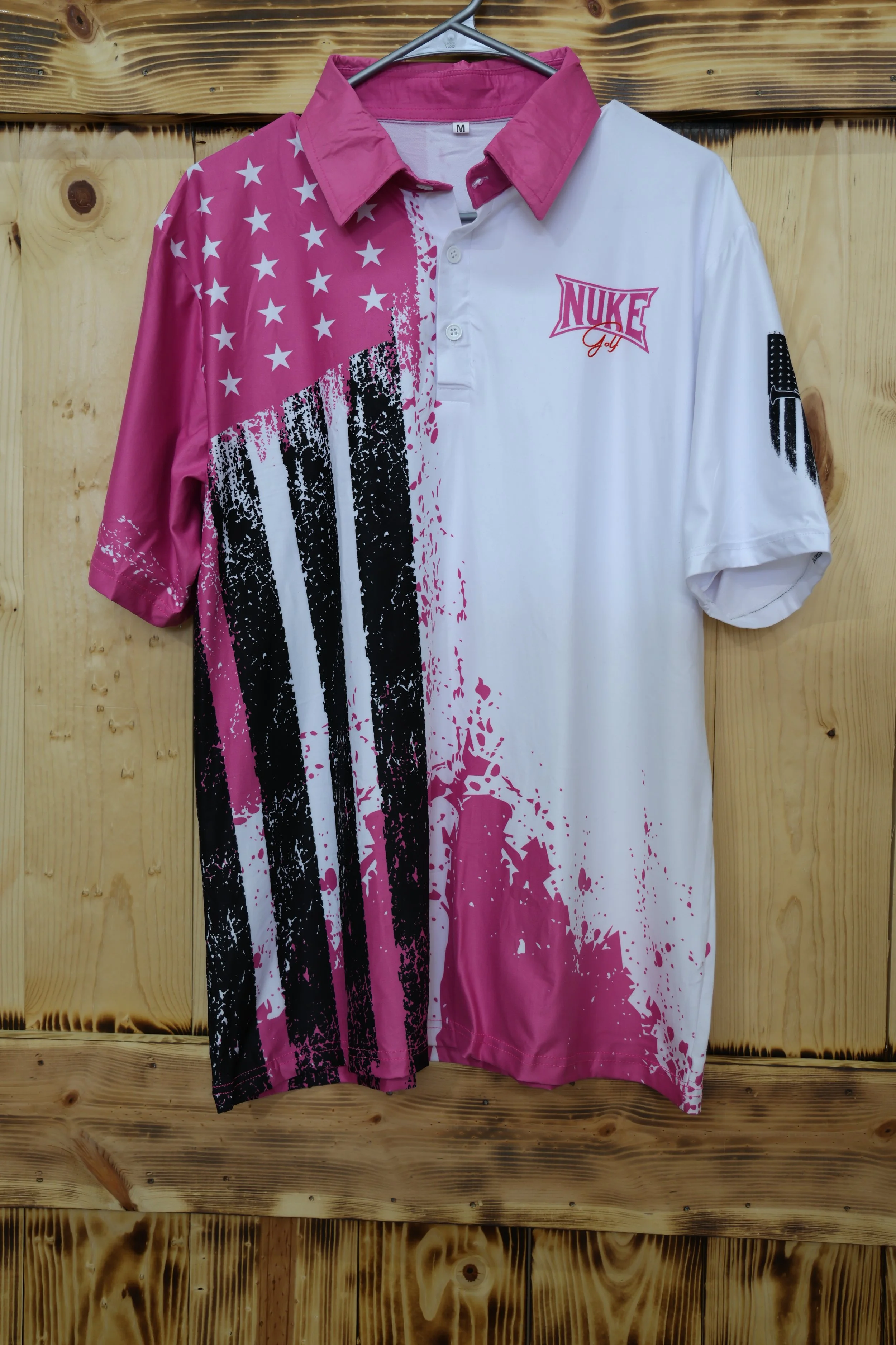 Men's Pink Splatter Polo