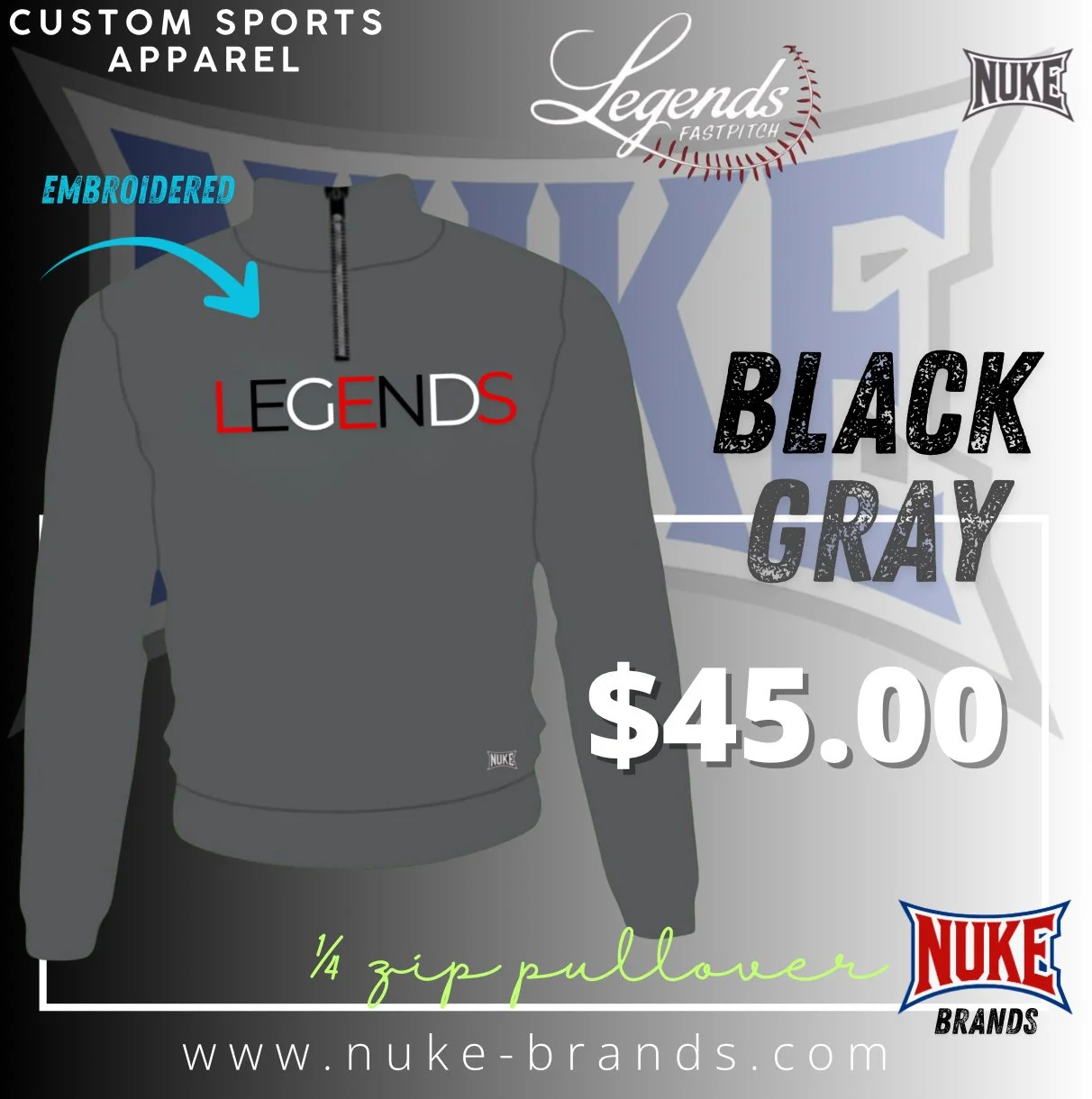Fleece 1/4 Zip Pullover - Embroidered