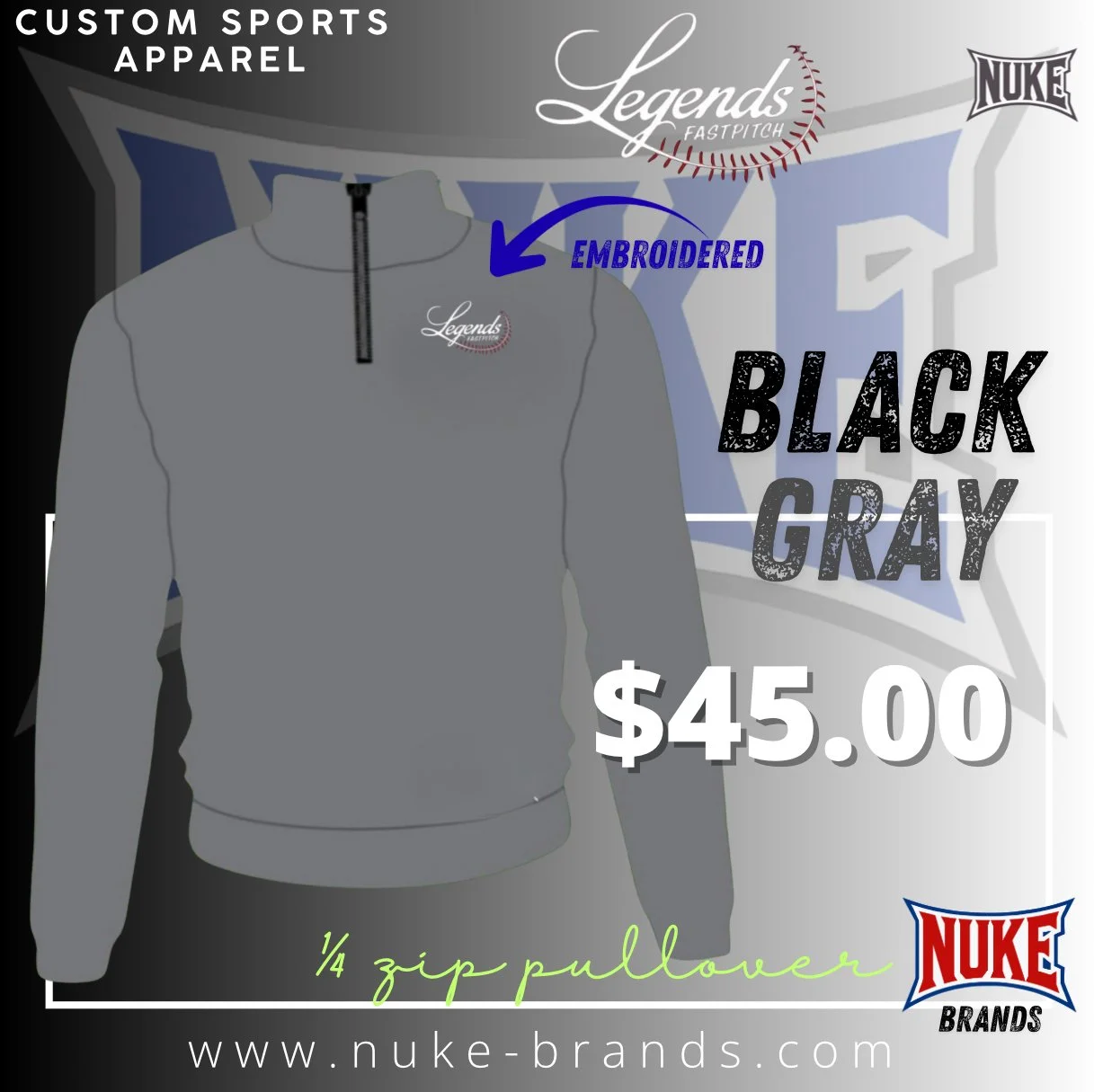 Fleece 1/4 Zip Pullover - Embroidered