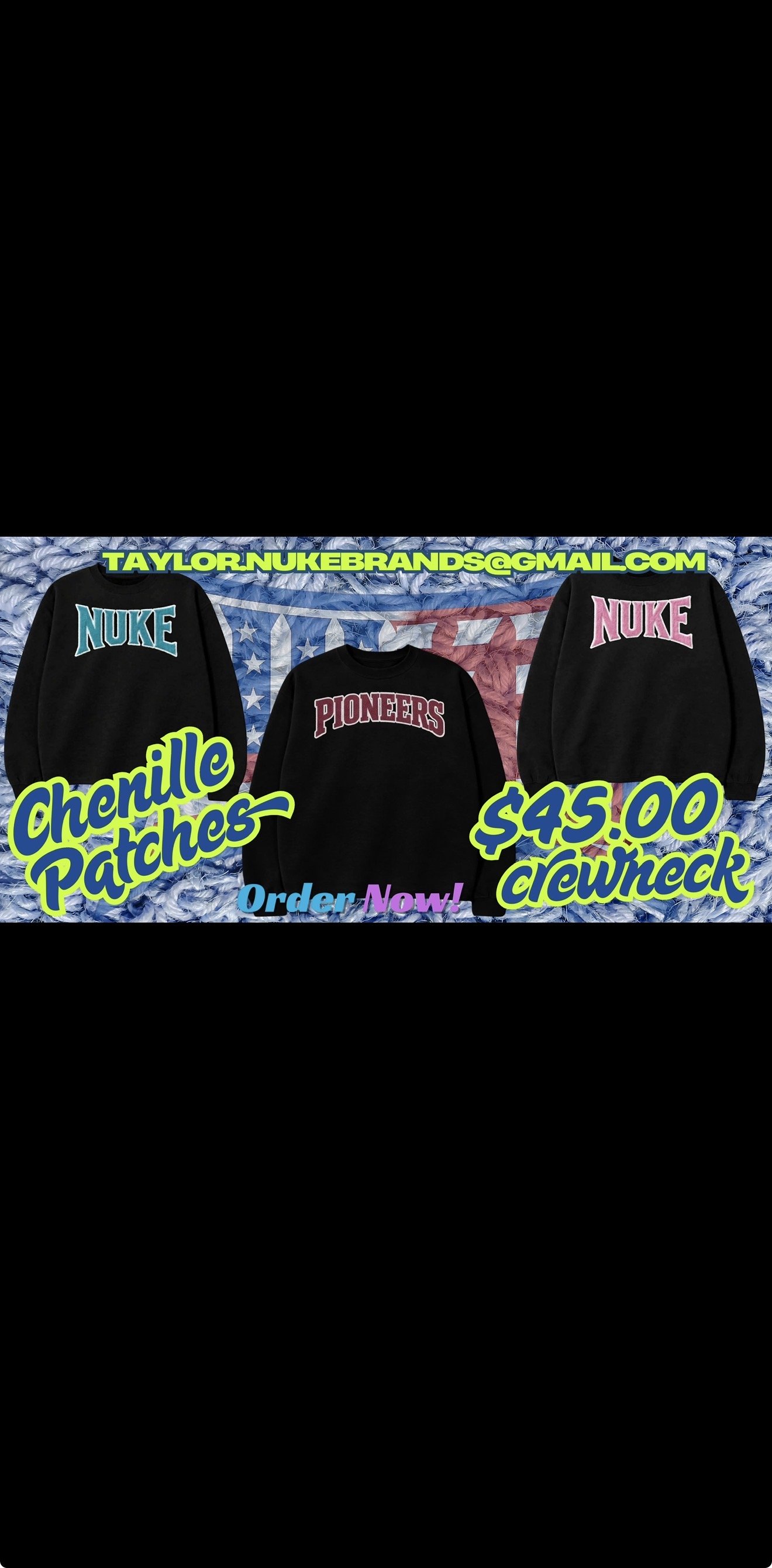 Chenille Patch Crew Neck
