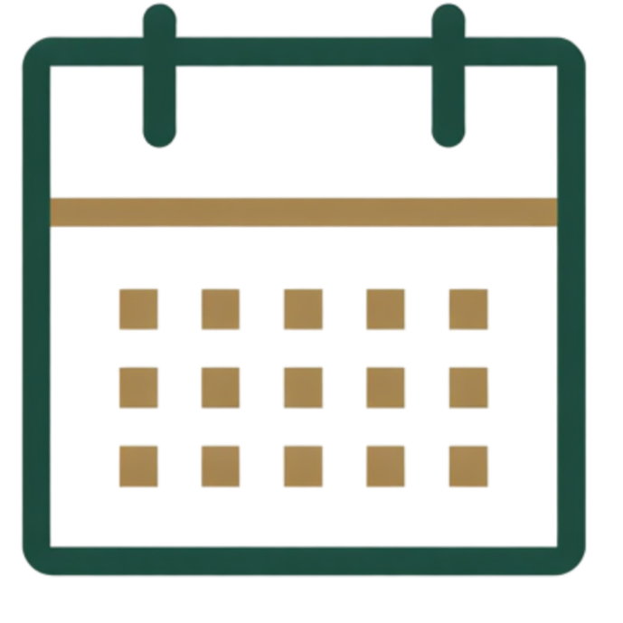 Computerized representation of a calendar with colored bars indicating scheduled events or tasks.