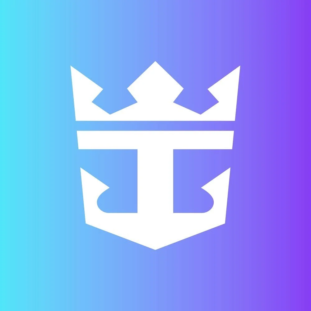 White crown and shield logo on a blue to purple gradient background.