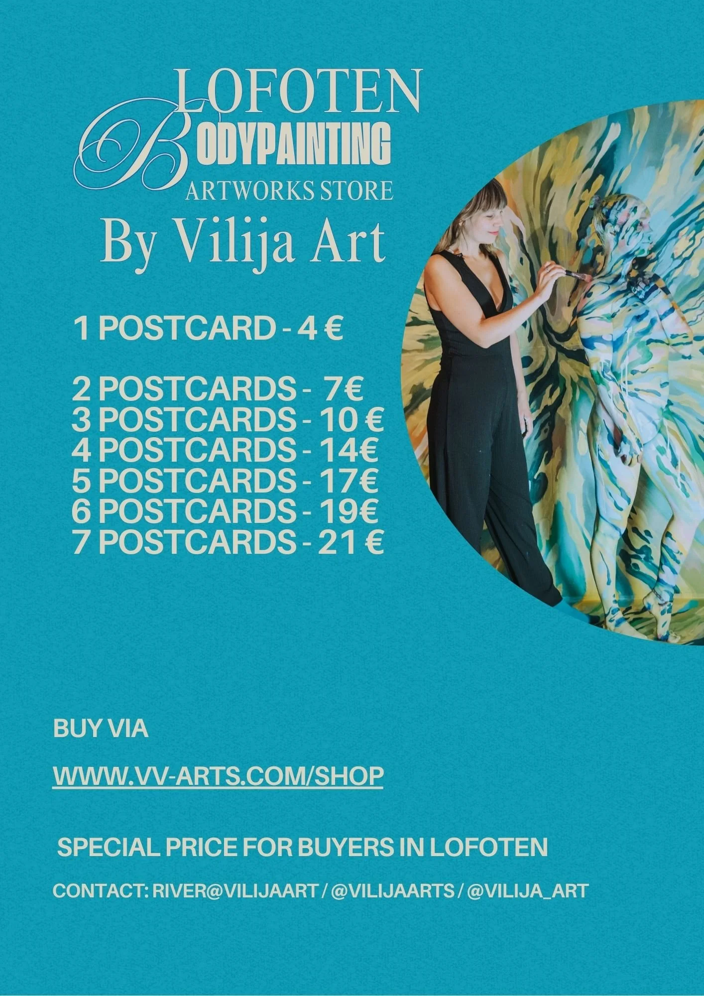 PostCard - Lofoten Bodypainting Art Store / Special offer for Lofoten Community