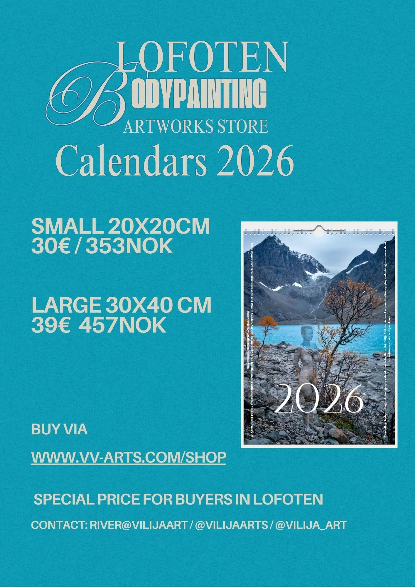 Calendars  20x20 & 30x40 cm / sold at events