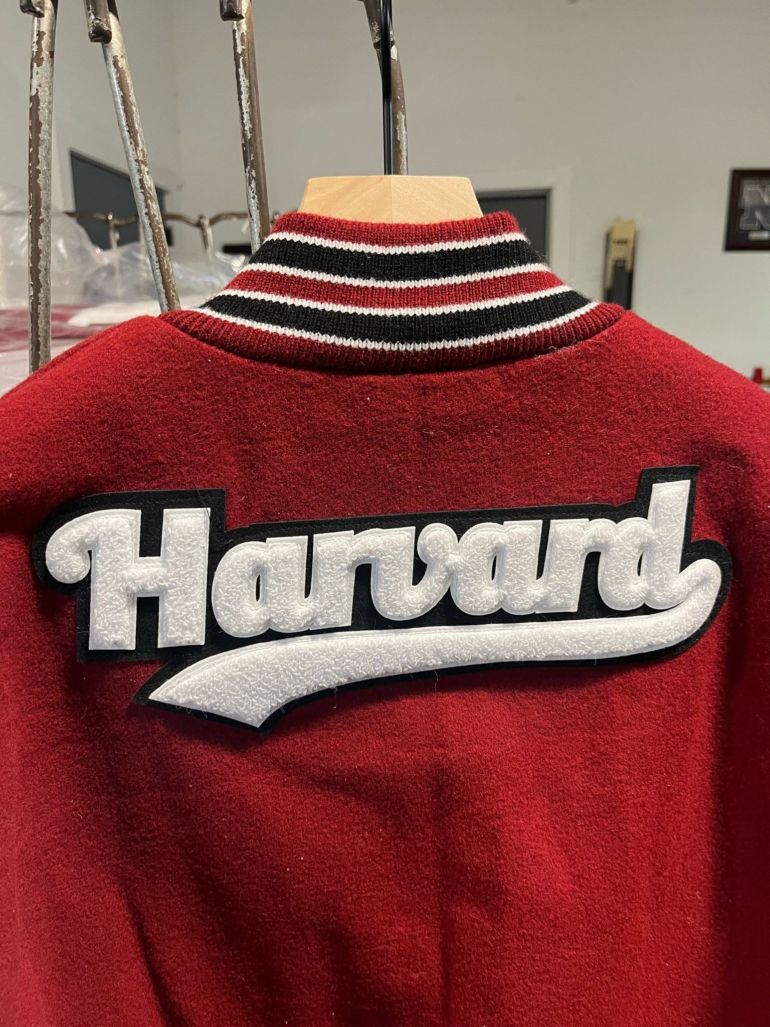 Harvard University Chenille Patchwork back