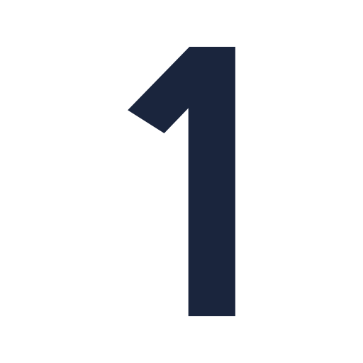 Black number one on a white background.
