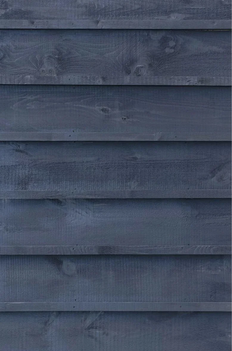 A close-up of dark gray painted wooden siding with horizontal planks.