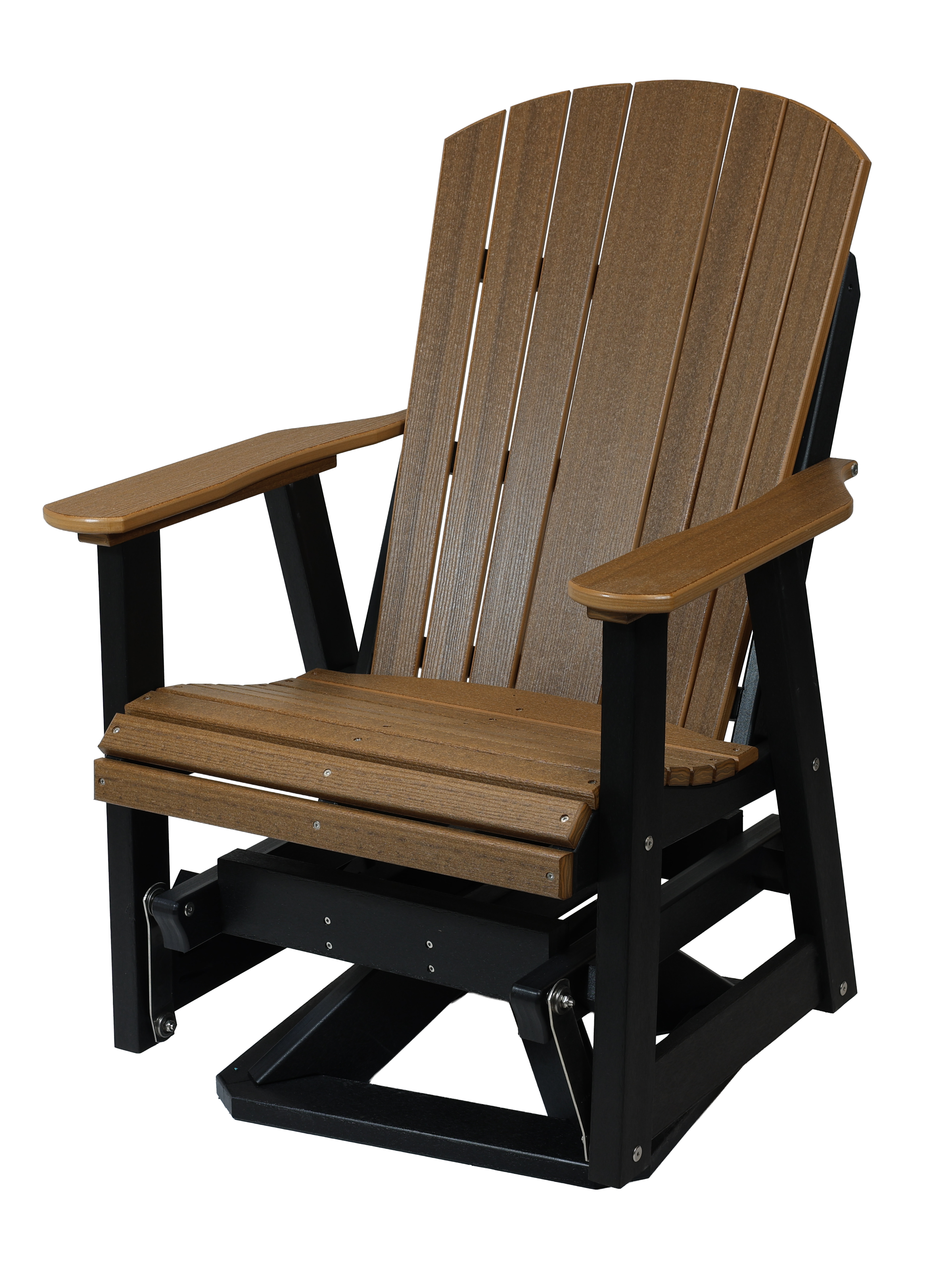 Medford Swivel Glider, M-140 (Antique Mahogany/Black). 28”W x 30”D x 43”H, 18” Seat H